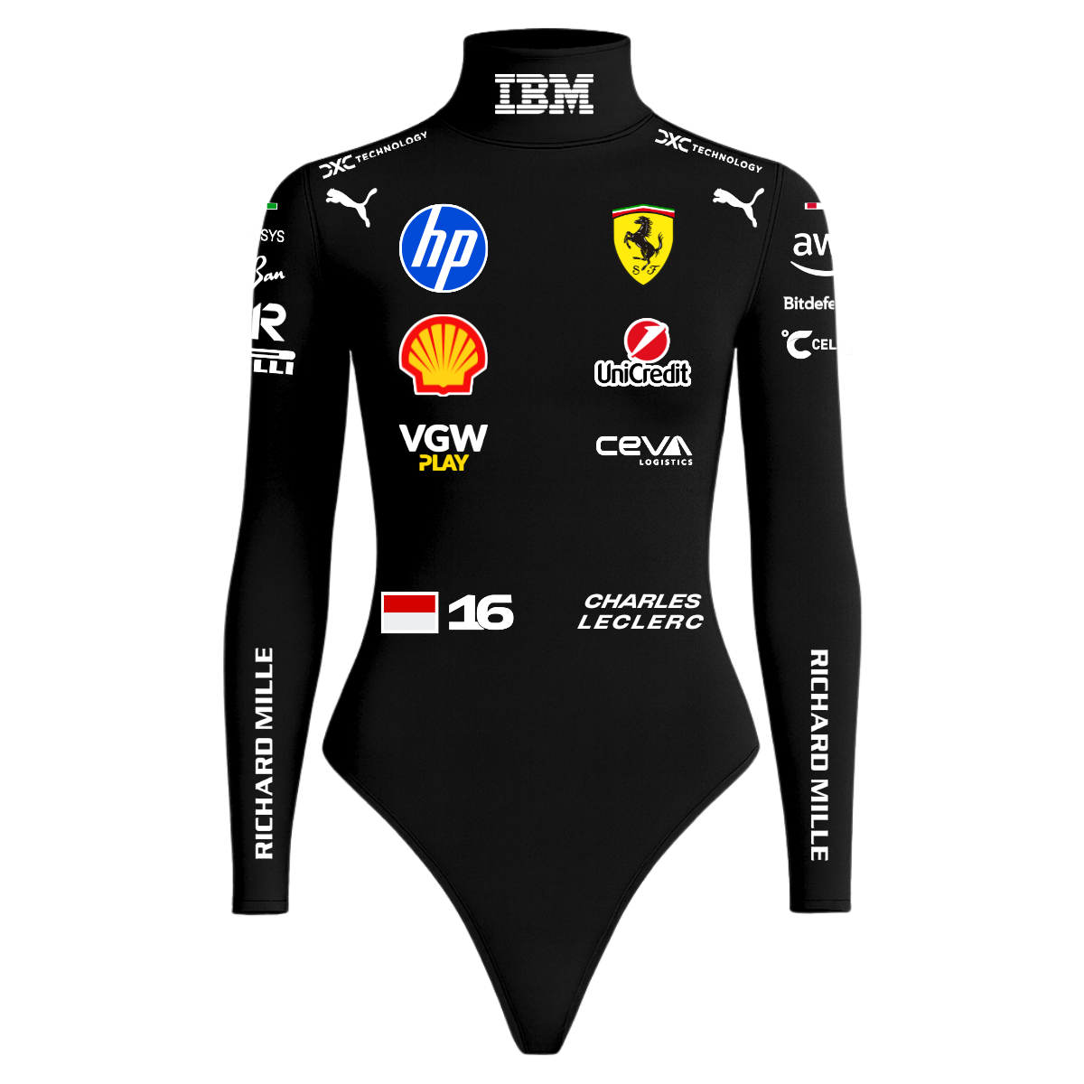 Body Charles Leclerc Ferrari - Preto