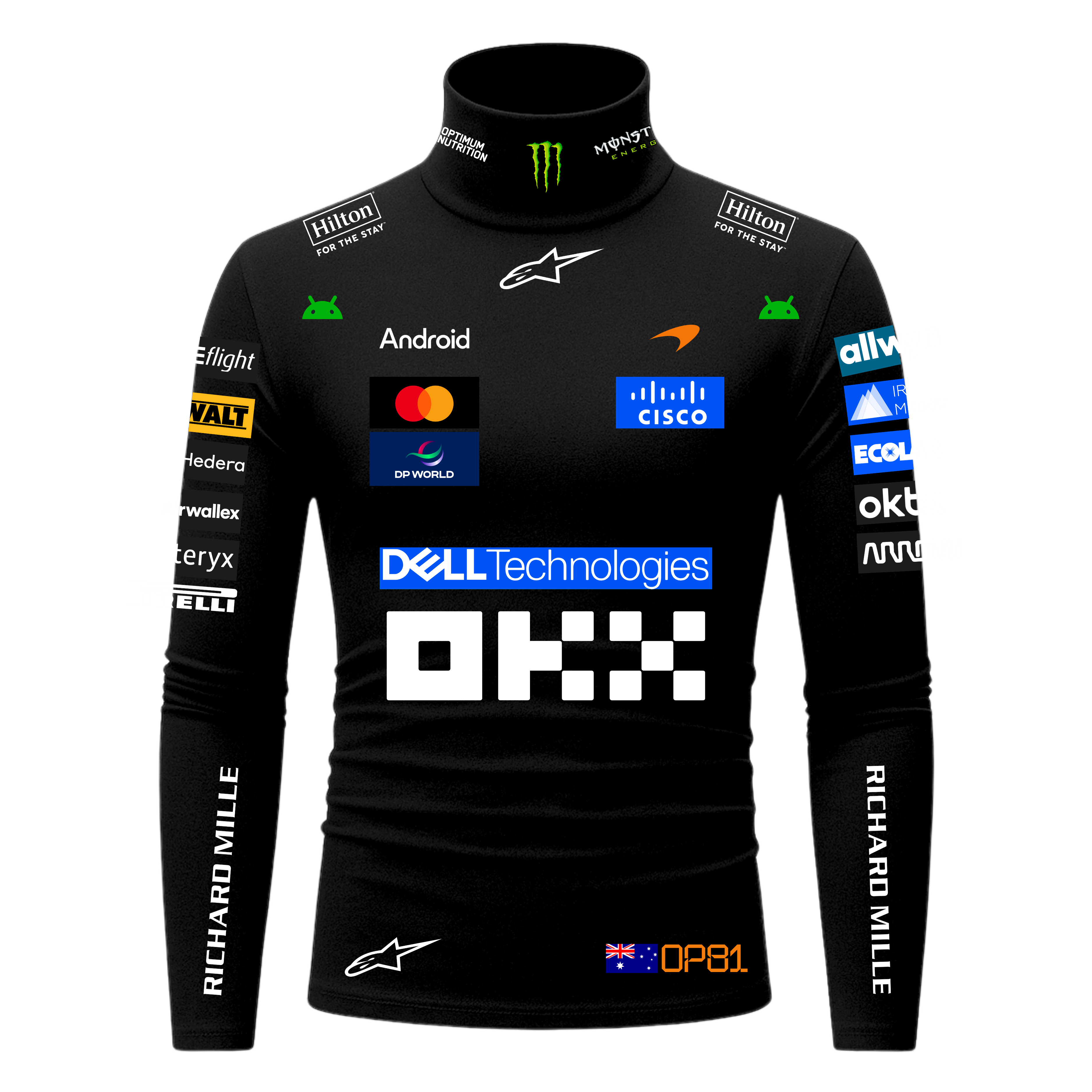 Blusa De Compressão Oscar Piastri Mclaren - Preto