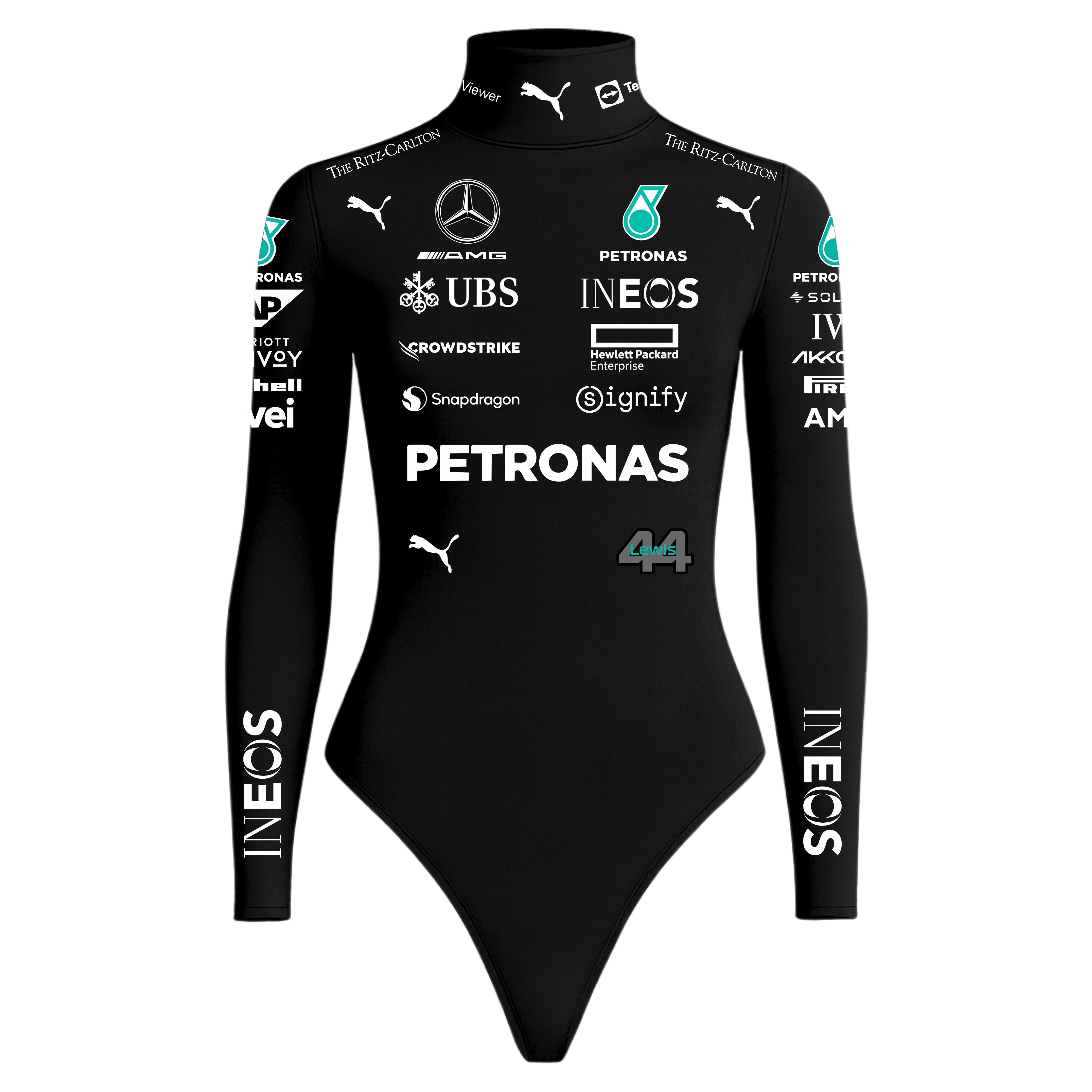 Body Lewis Hamilton Mercedes - Preto