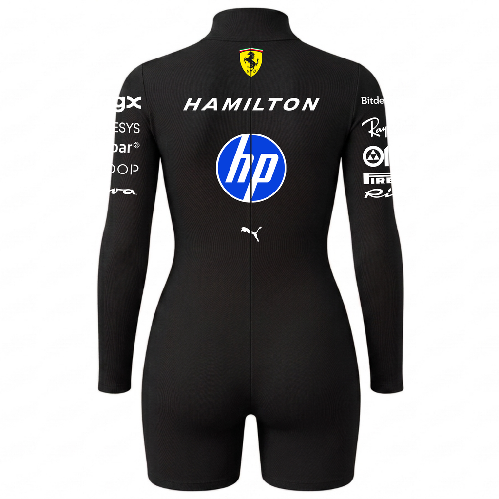 Macaquinho Lewis Hamilton Ferrari - Preto