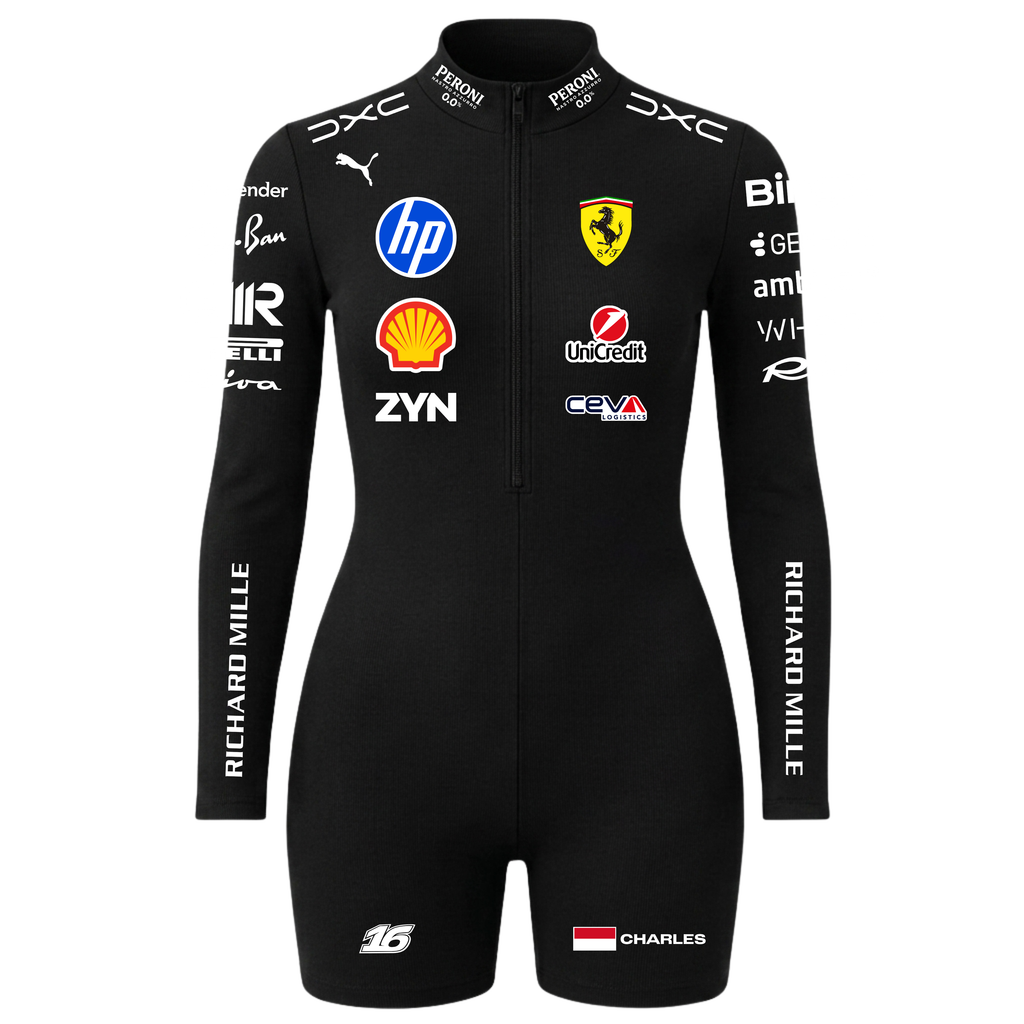 Macaquinho Charles Leclerc Ferrari - Preto