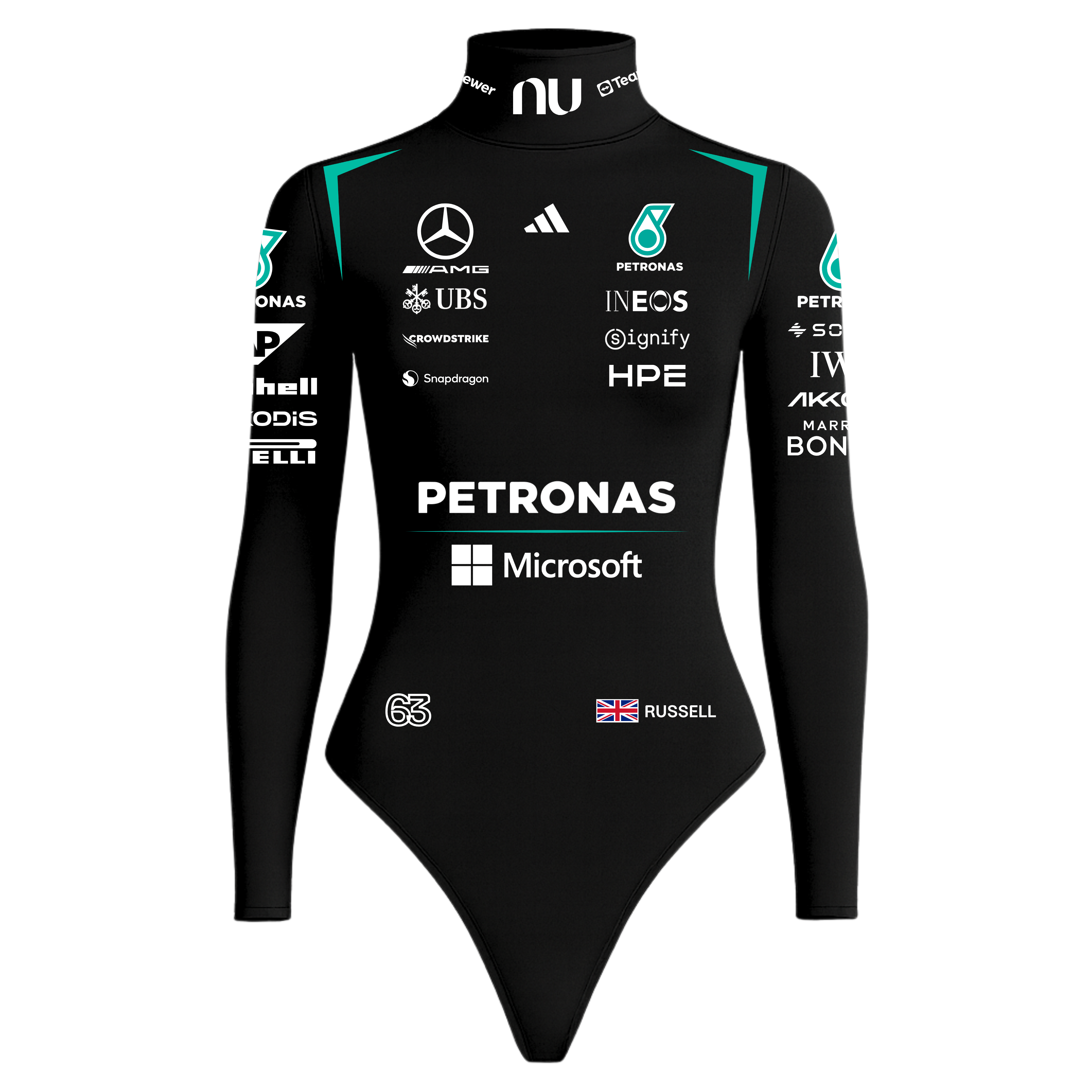 Body Feminino George Russell Mercedes - Preto