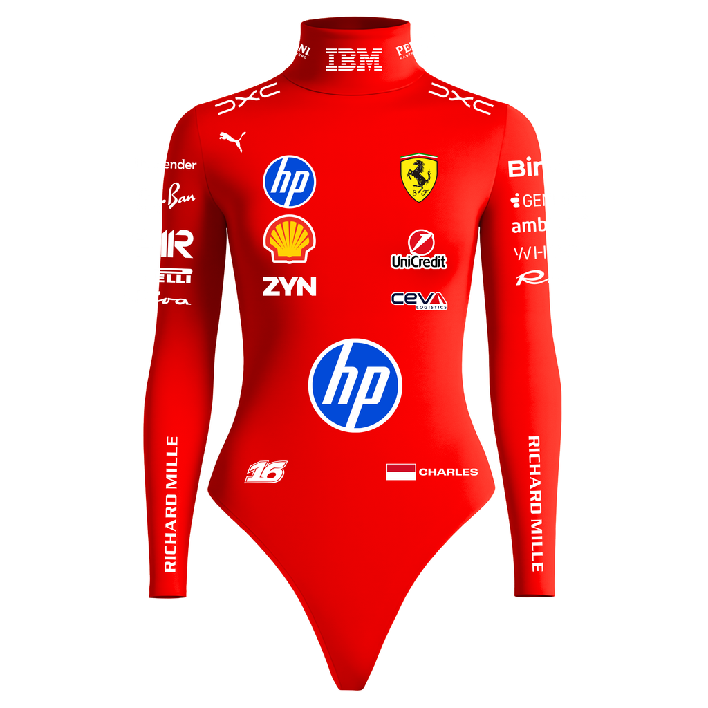 Body Feminino Charles Leclerc Ferrari - Vermelho
