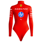 Body Feminino Lewis Hamilton Ferrari - Vermelho