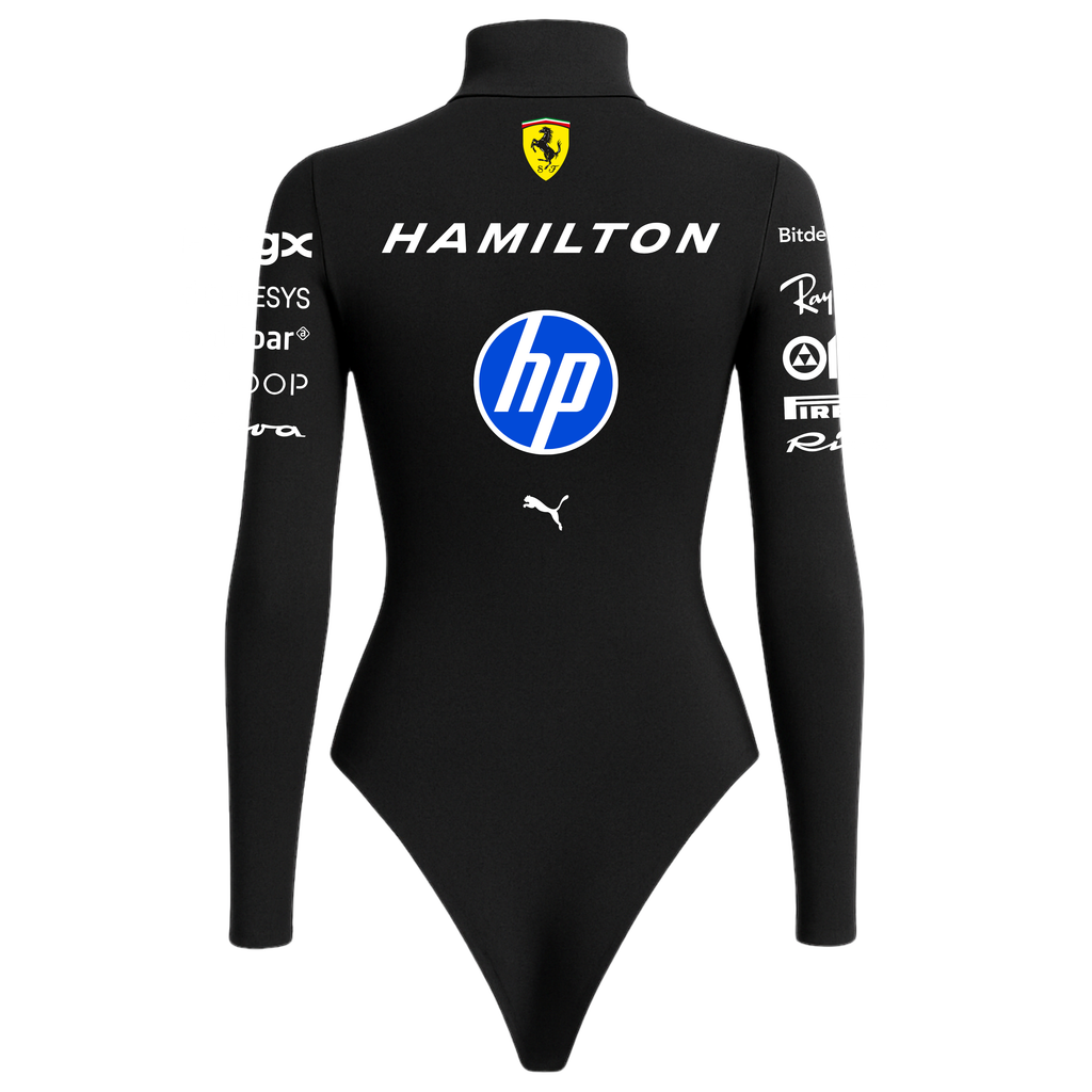 Body Feminino Lewis Hamilton Ferrari - Preto
