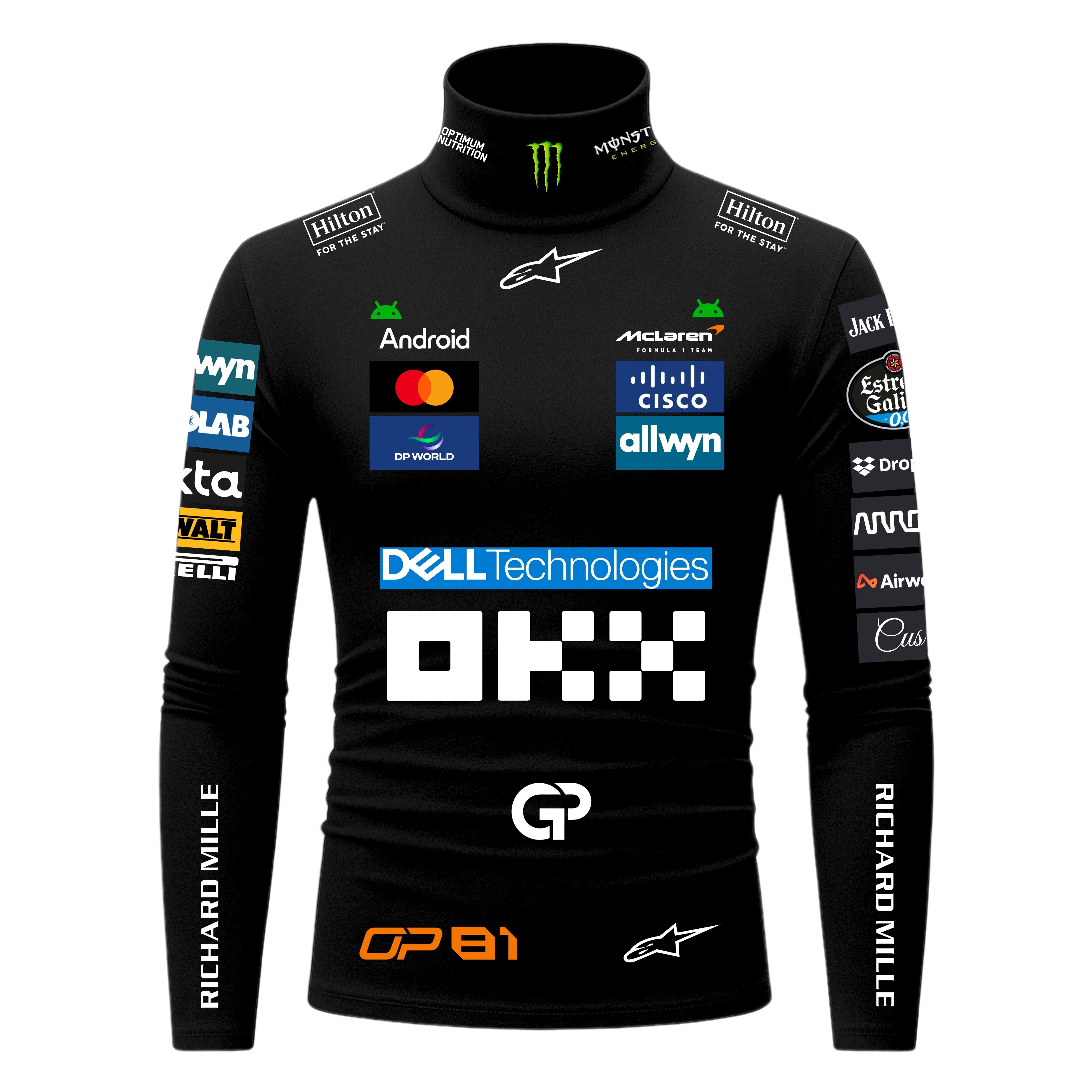 Blusa De Compressão Oscar Piastri Mclaren - 2024 - Preto