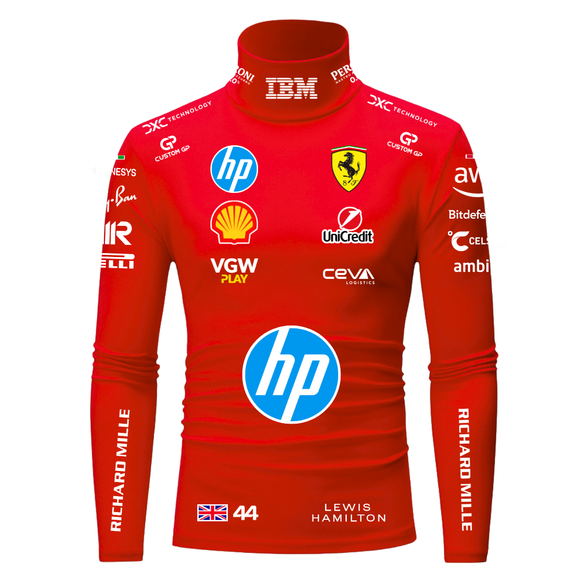 Blusa De Compressão Lewis Hamilton Ferrari - 2025 - Vermelha