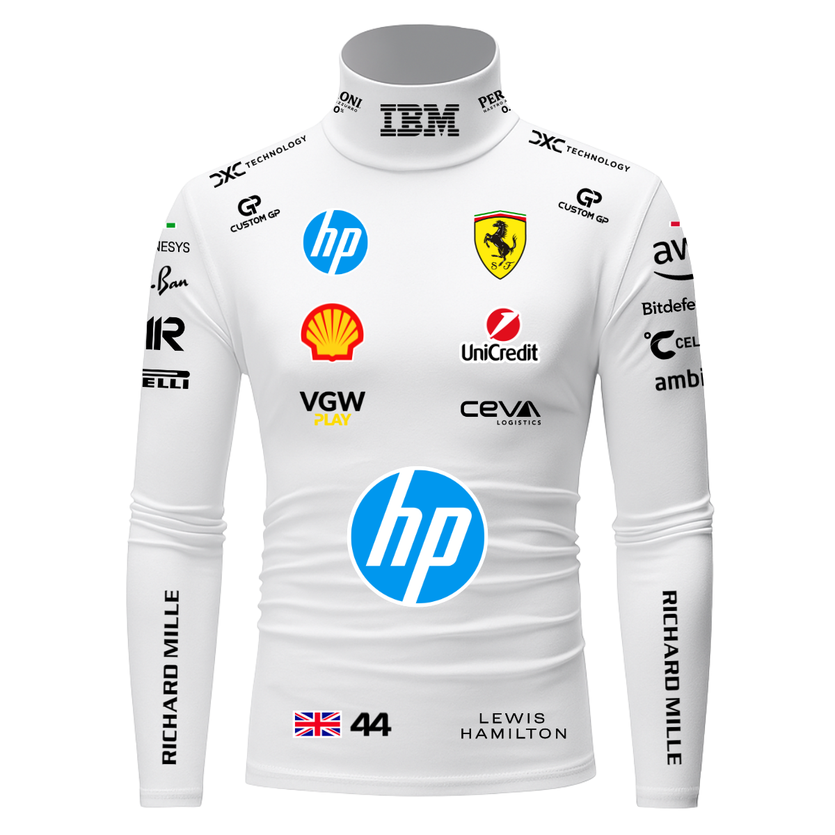 Blusa De Compressão Lewis Hamilton Ferrari - 2025 - Branco