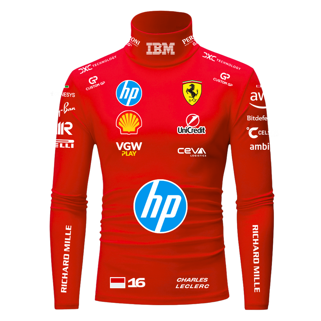 Blusa De Compressão Charles Leclerc Ferrari - 2025 - Vermelha