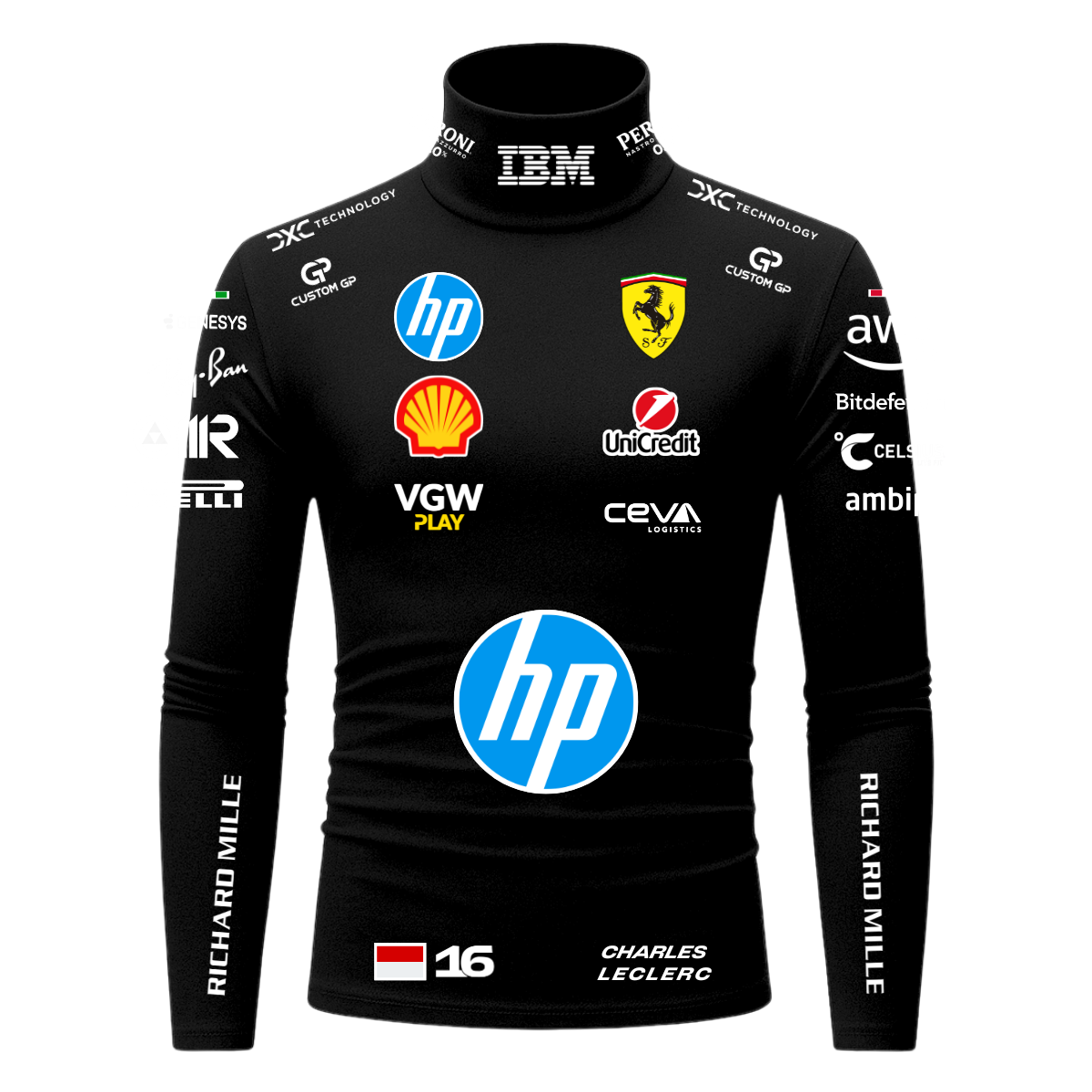 Blusa De Compressão Charles Leclerc Ferrari - 2025 - Preto