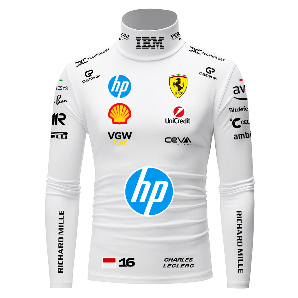 Blusa De Compressão Charles Leclerc Ferrari - 2025 - Branco