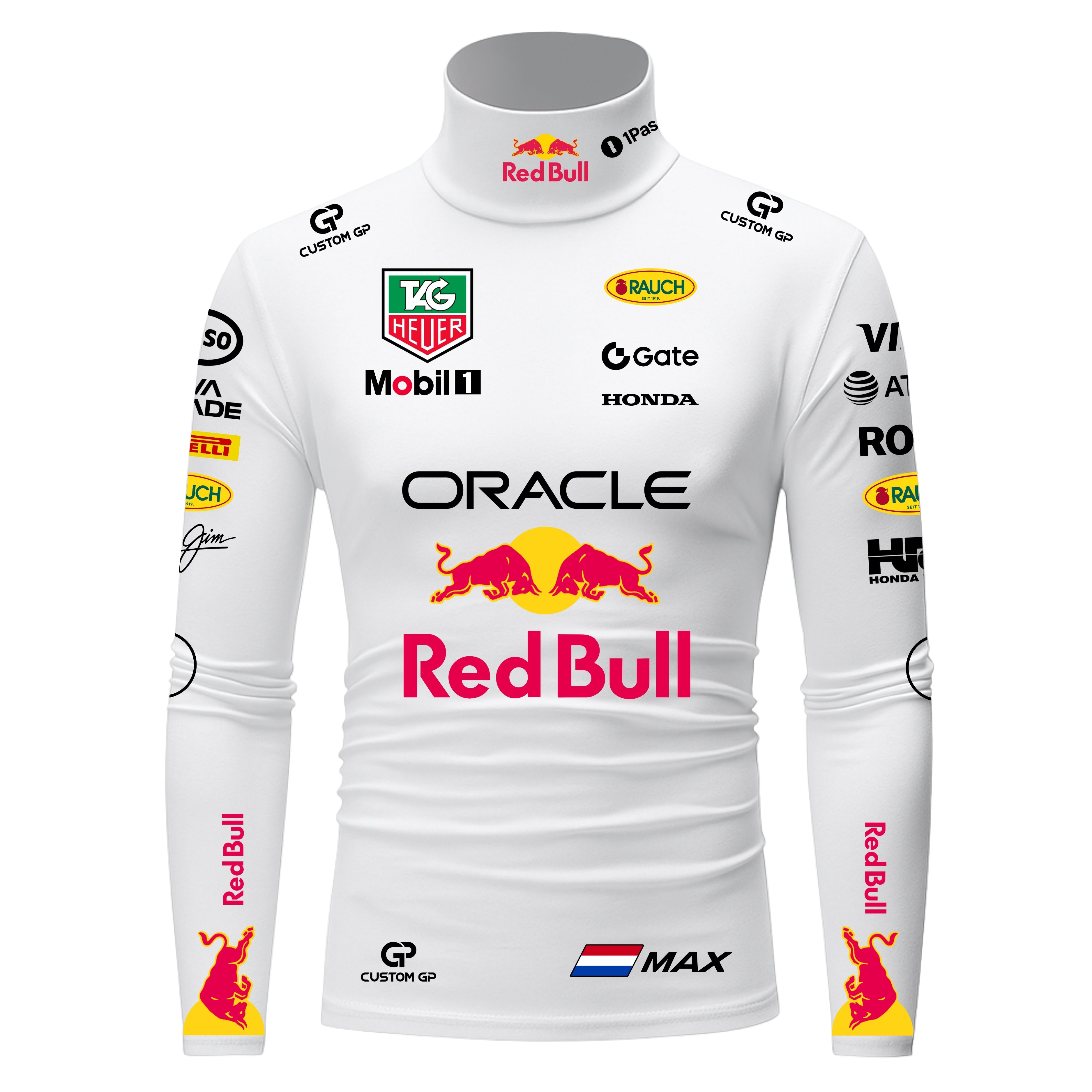 Blusa De Compressão Max Verstappen Red Bull - 2025 - Branco
