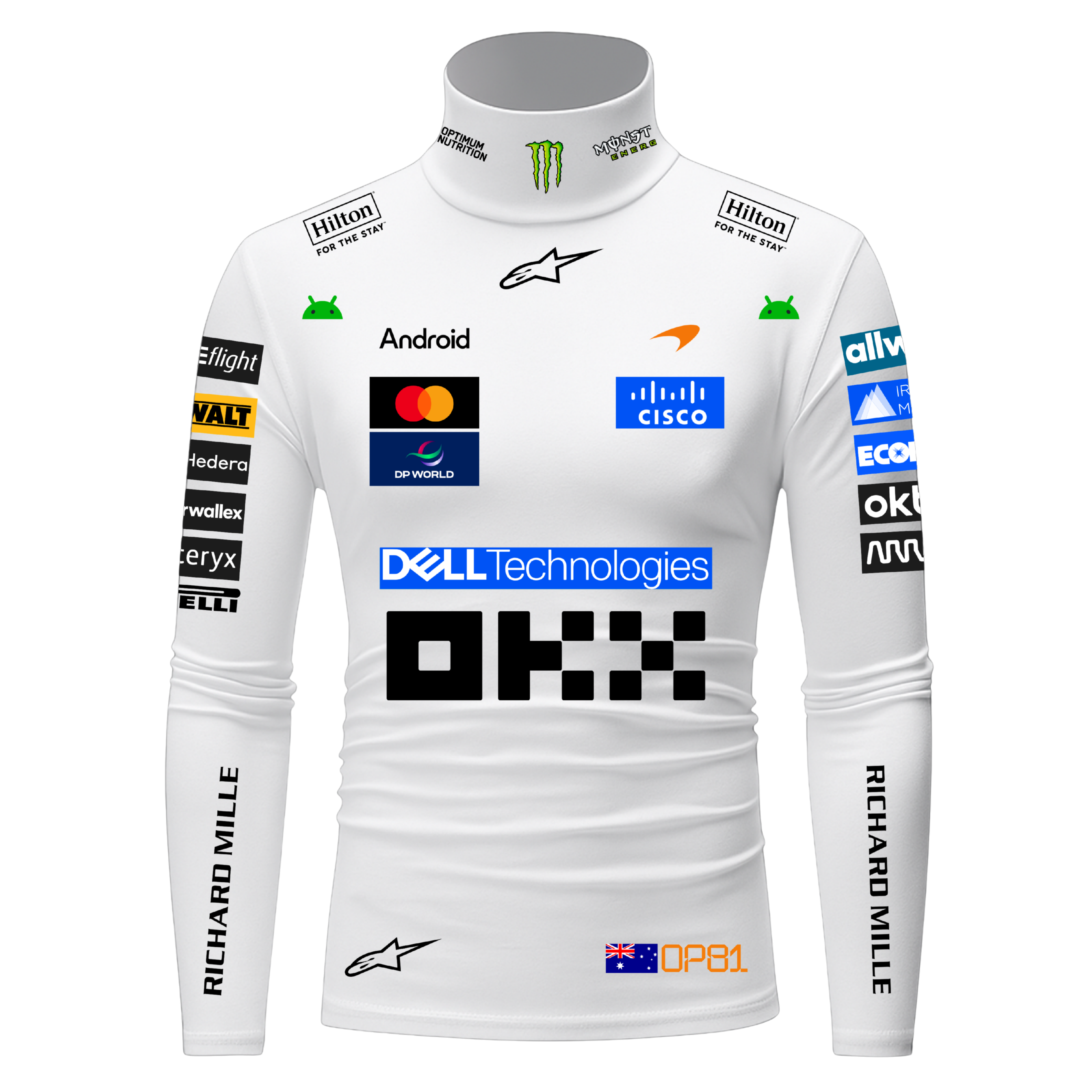 Blusa De Compressão Oscar Piastri Mclaren - Branco