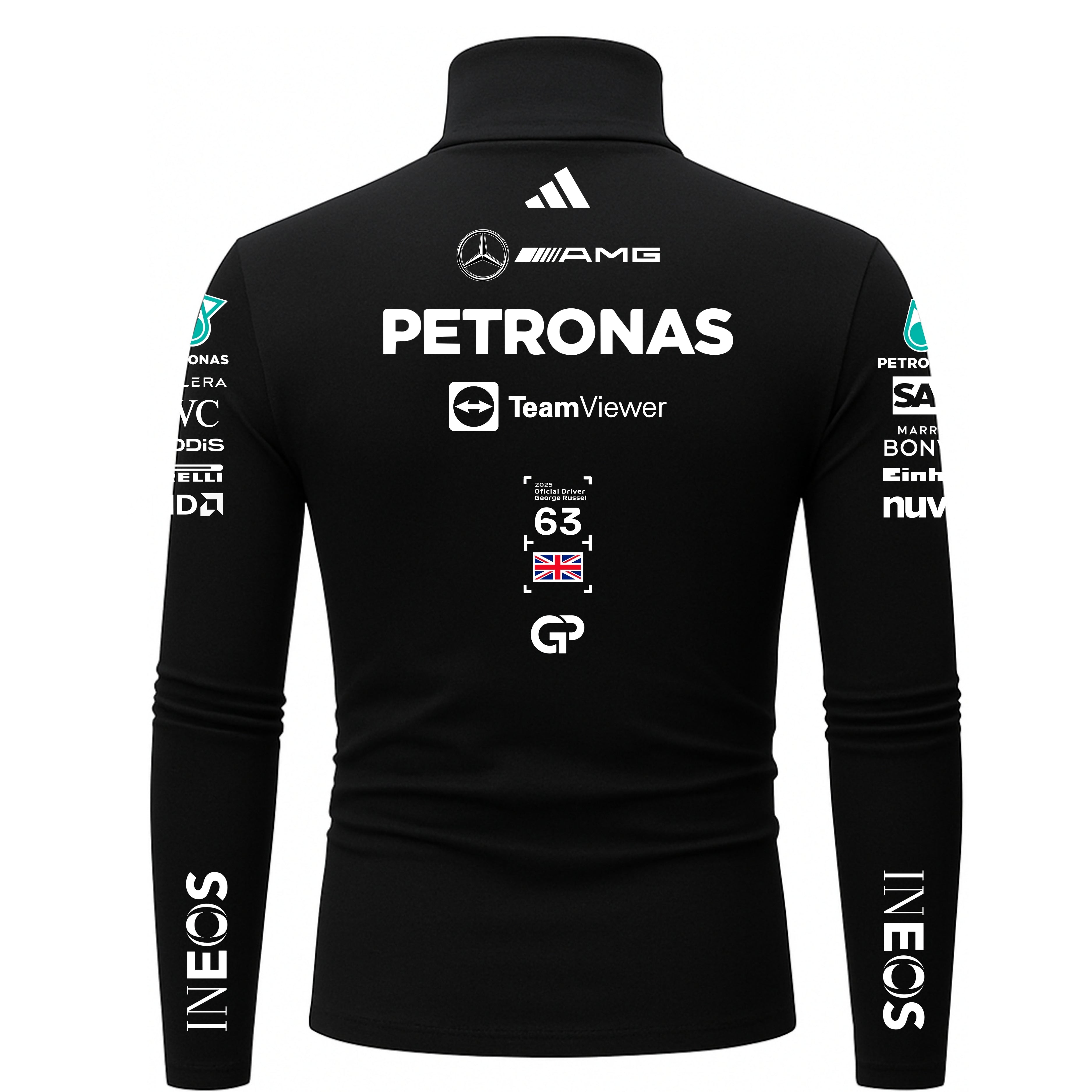 Blusa De Compressão George Russel Mercedes - 2025 - Preto