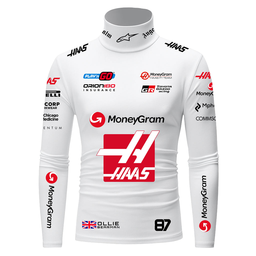 Blusa De Compressão Ollie Bearman Haas - 2025 - Branco