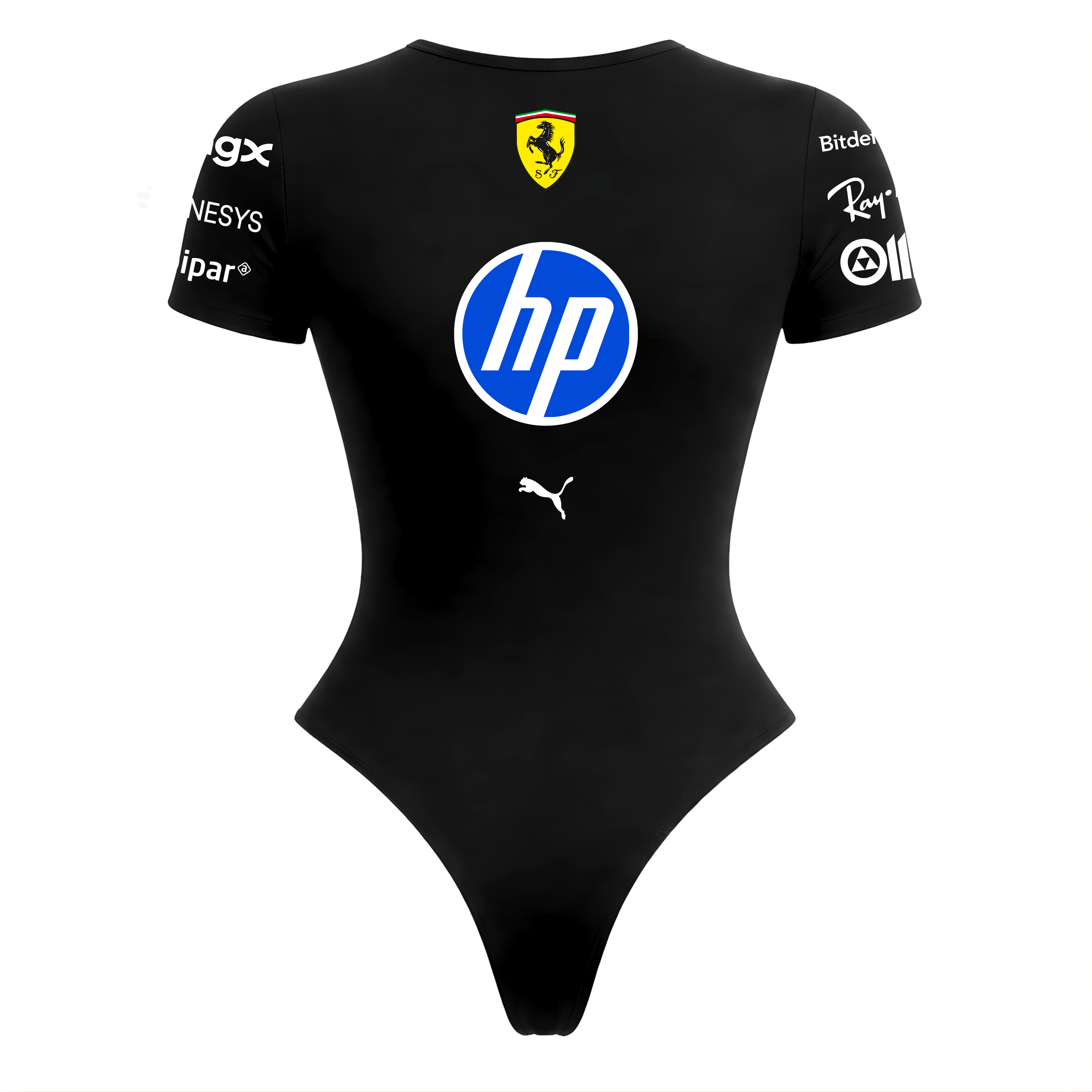 Body Curto Feminino Charles Leclerc Ferrari - Preto