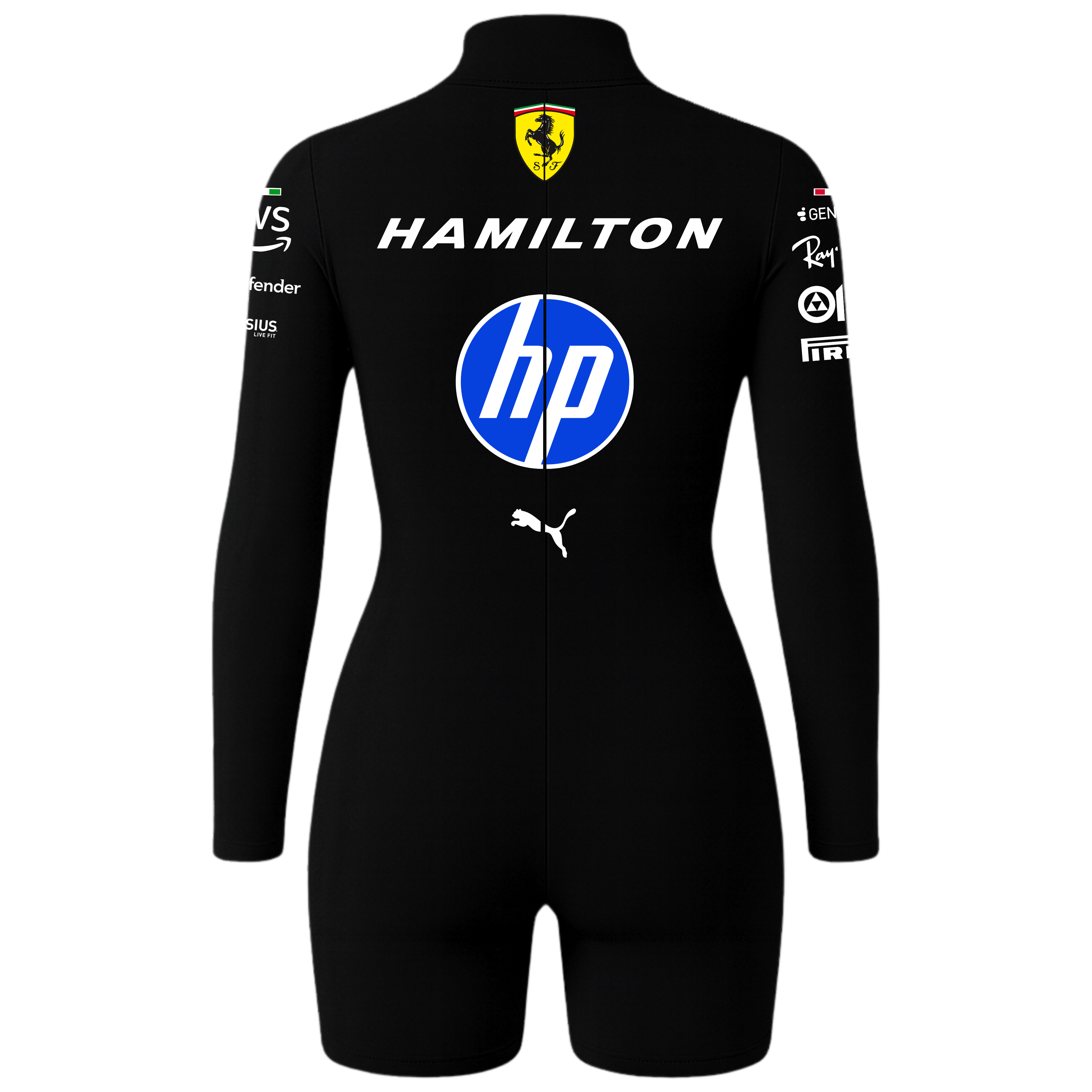 Macaquinho Lewis Hamilton Ferrari - Preto