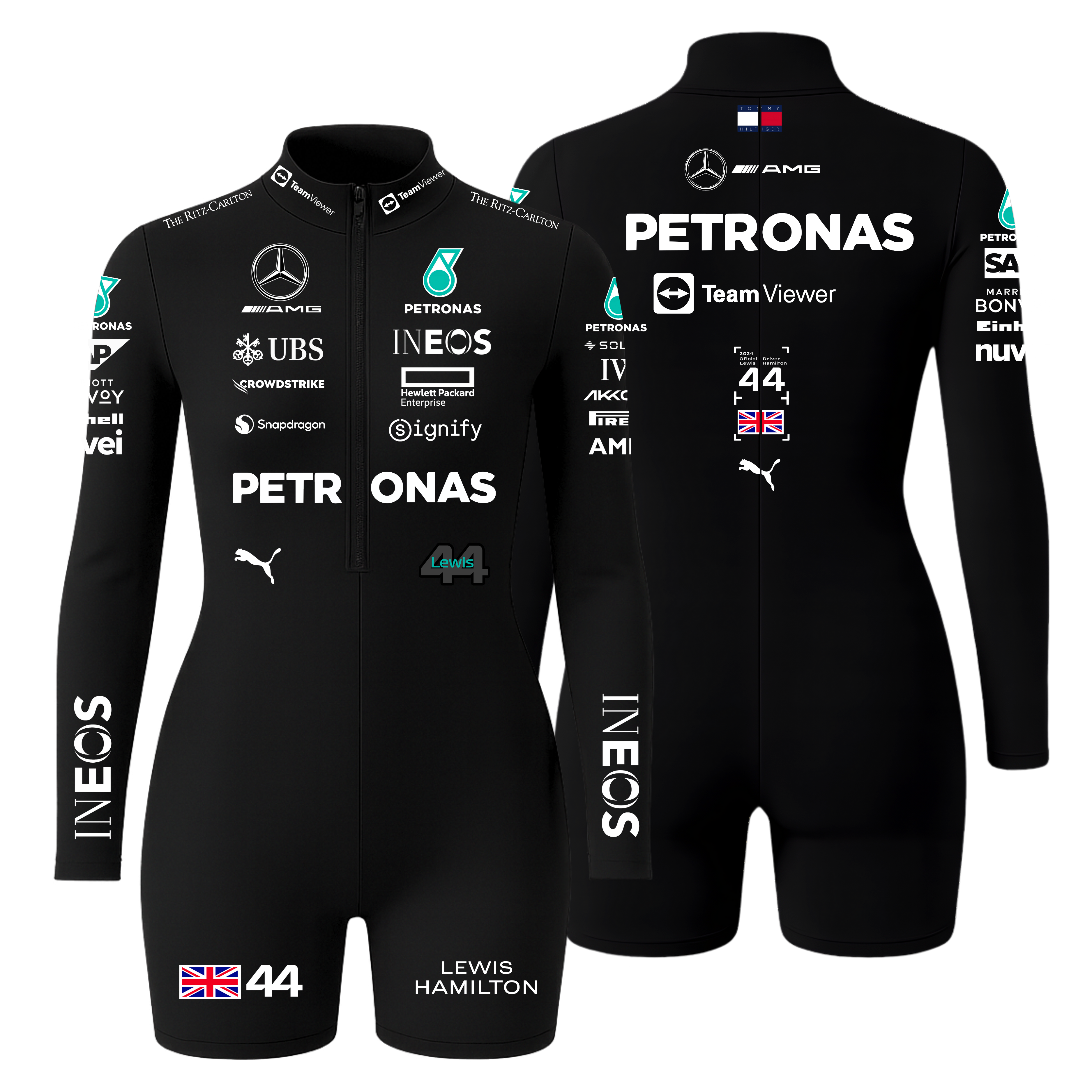 Macaquinho Lewis Hamilton Mercedes - Preto