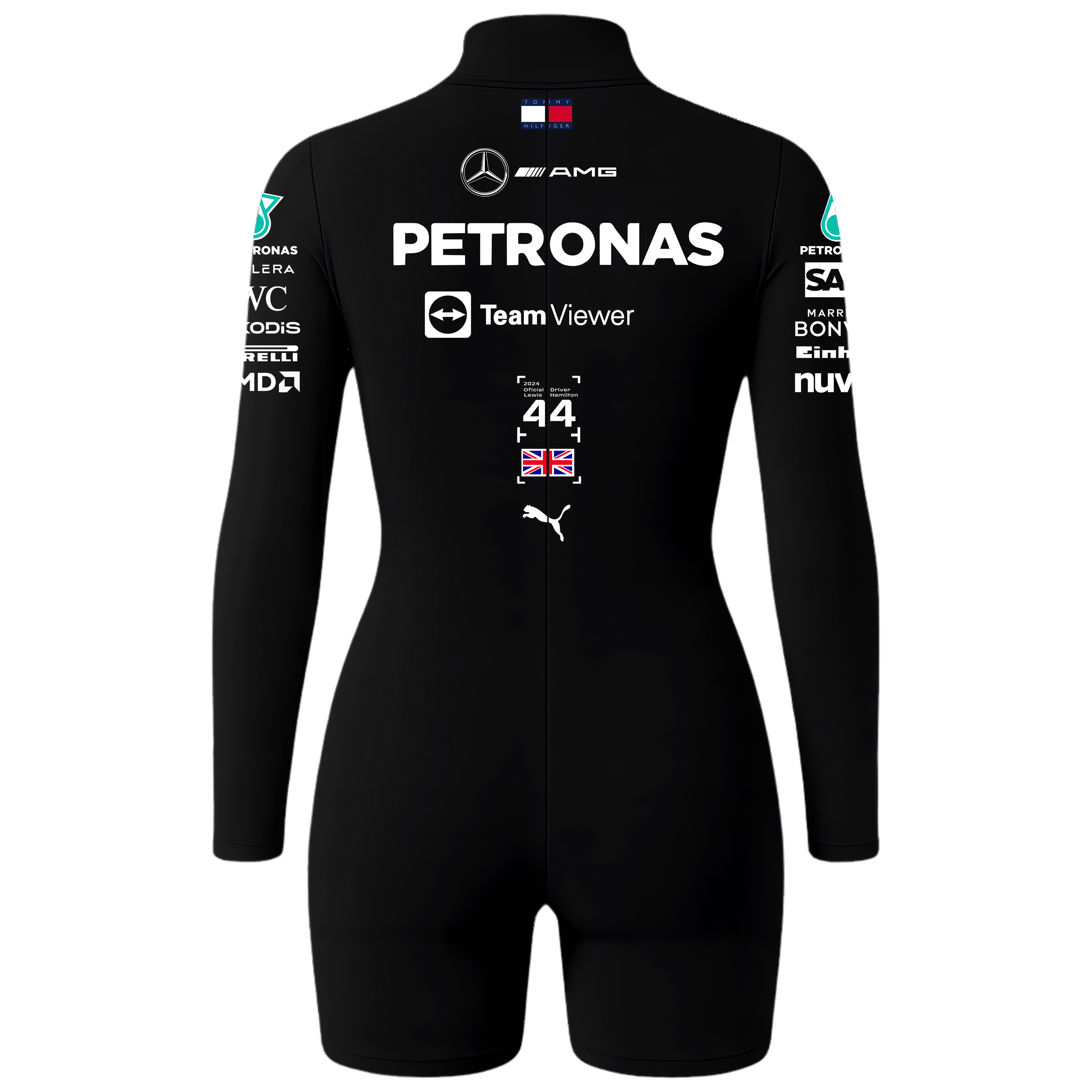 Macaquinho Lewis Hamilton Mercedes - Preto