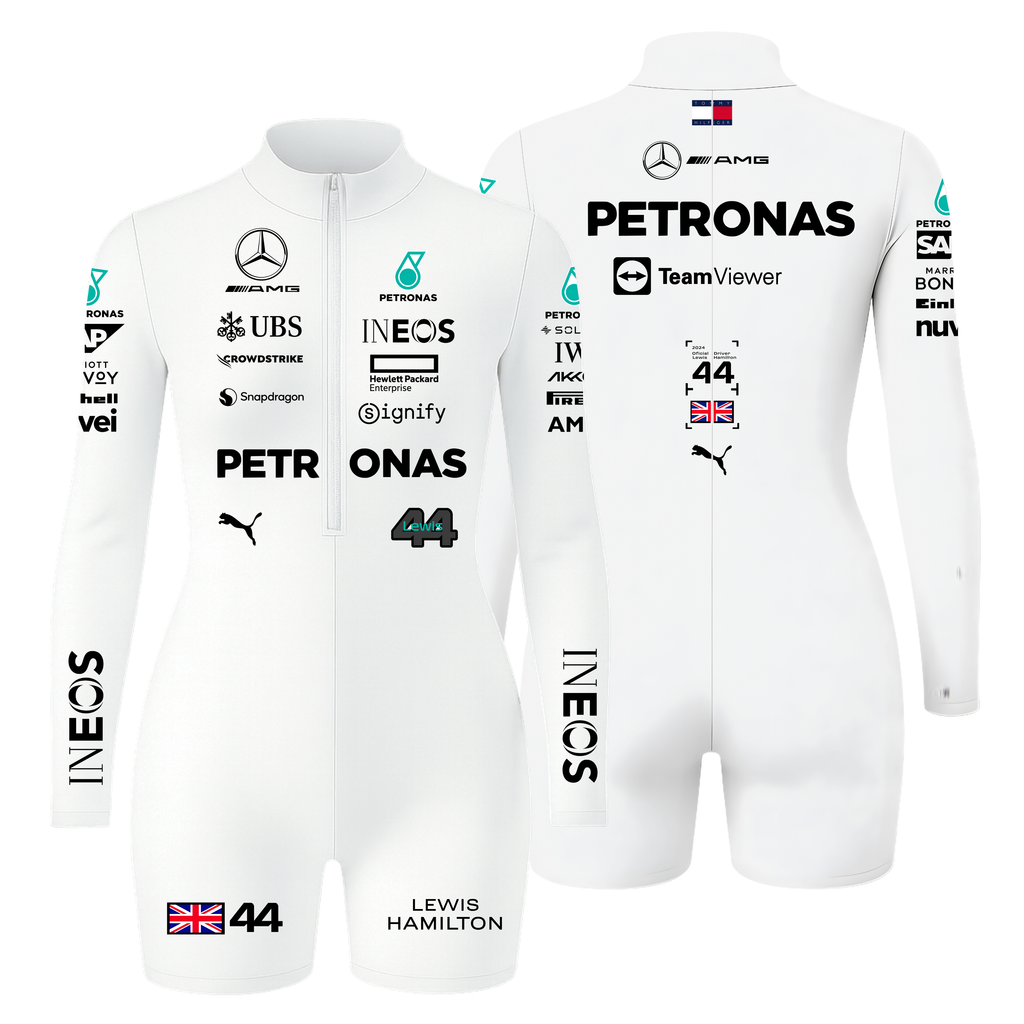 Macaquinho Lewis Hamilton Mercedes - Branco