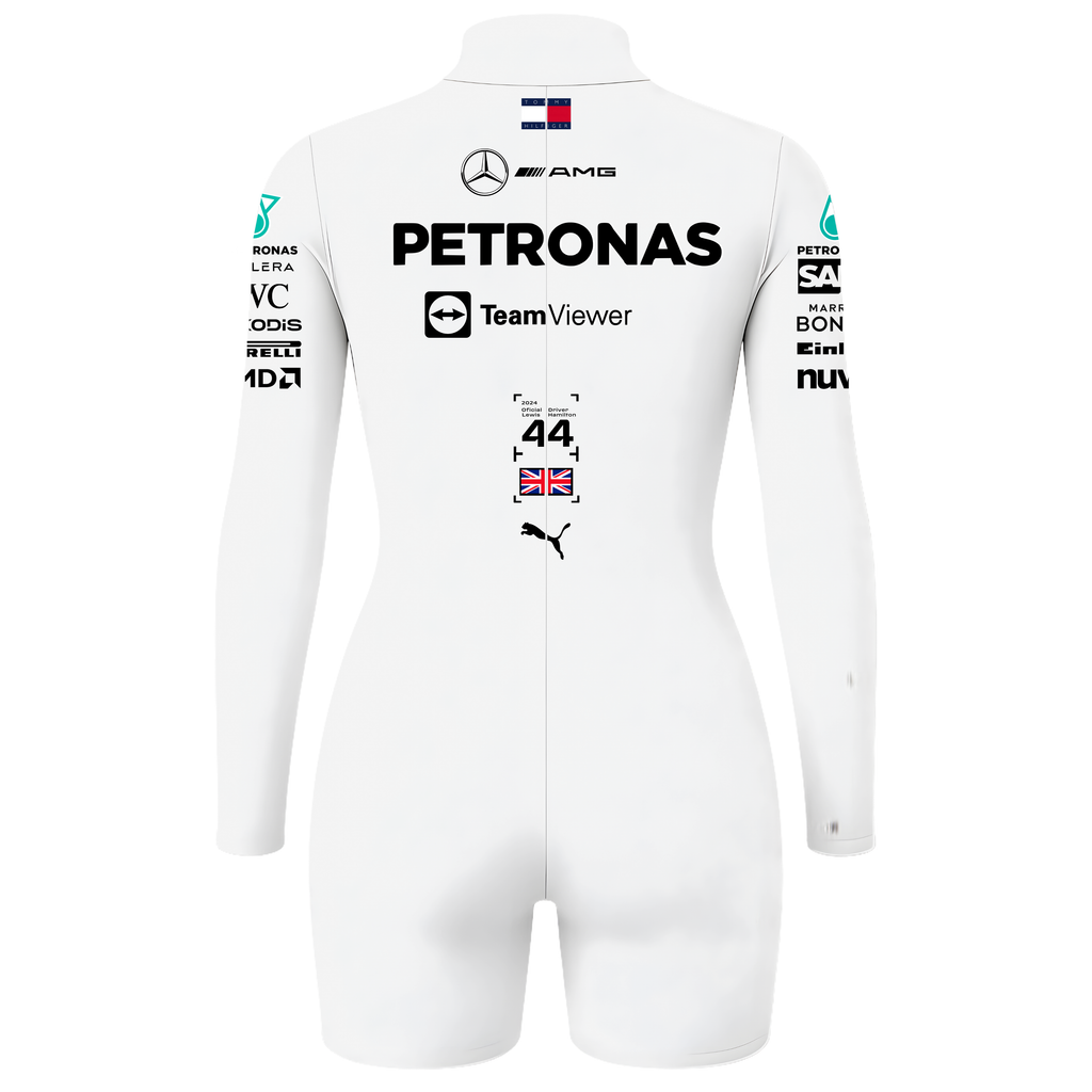 Macaquinho Lewis Hamilton Mercedes - Branco