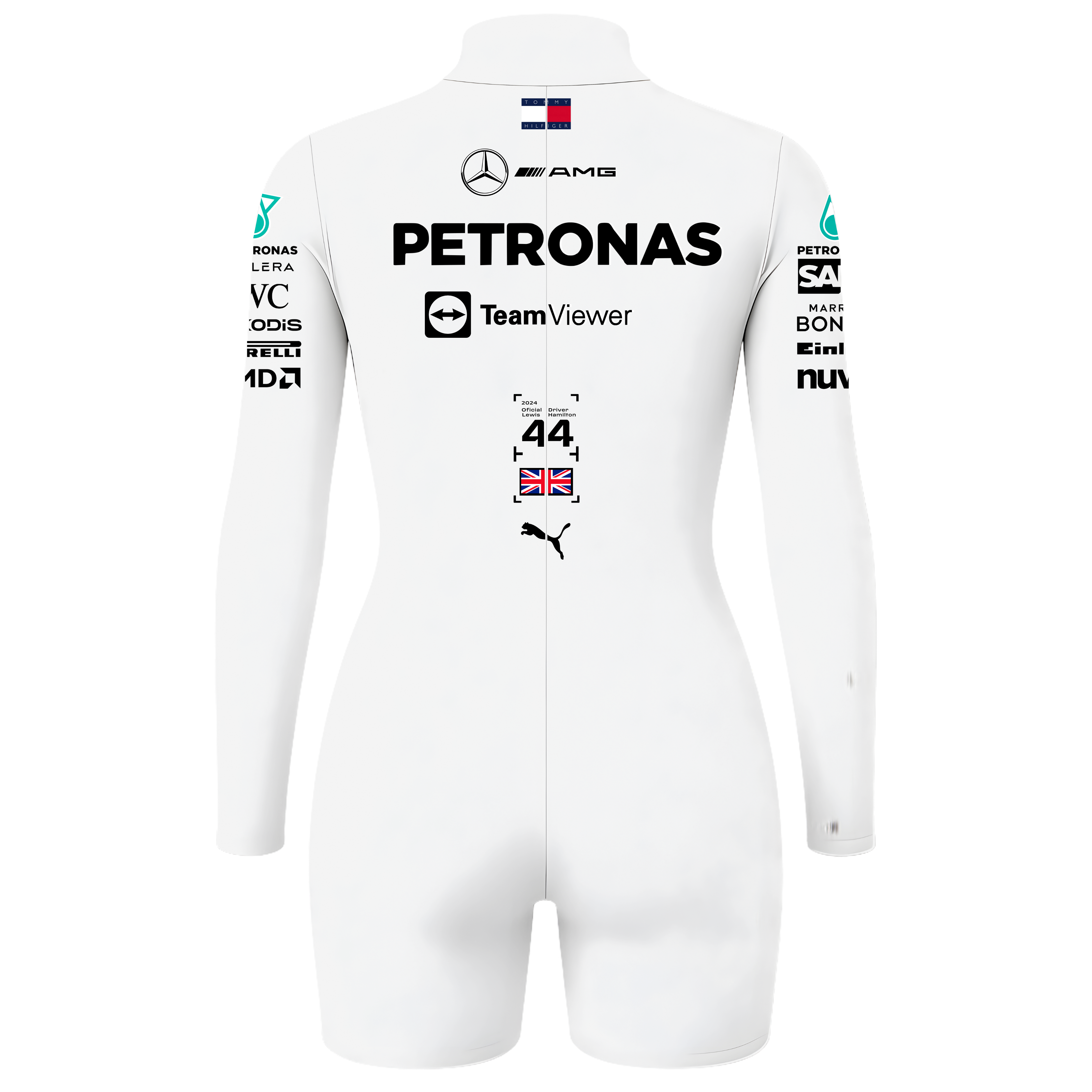 Macaquinho Lewis Hamilton Mercedes - Branco