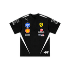 Camiseta De Algodão Lewis Hamilton Ferrari - Preta