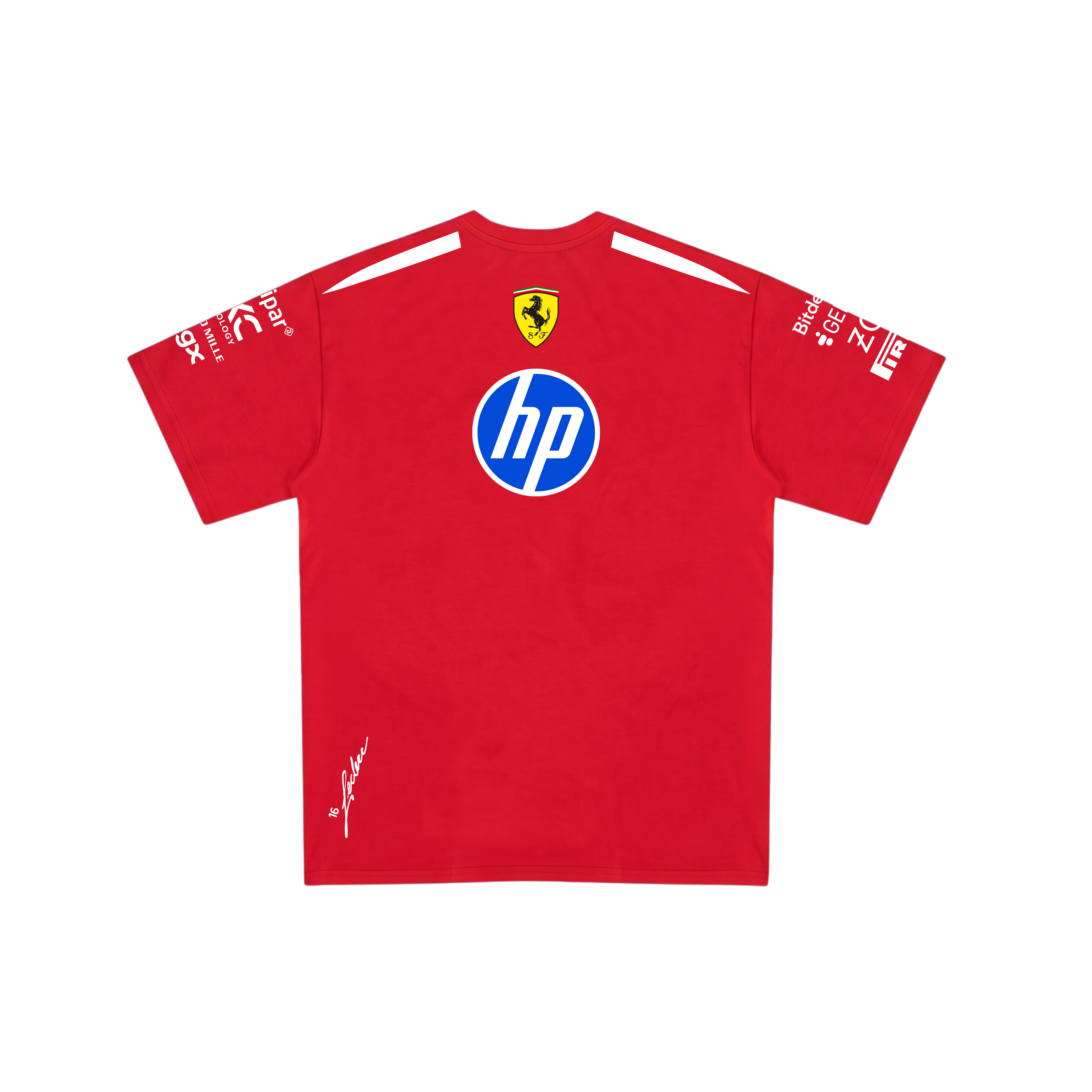 Camiseta De Algodão Charles Leclerc Ferrari - Vermelha