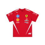 Camiseta De Algodão Lewis Hamilton Ferrari - Vermelha