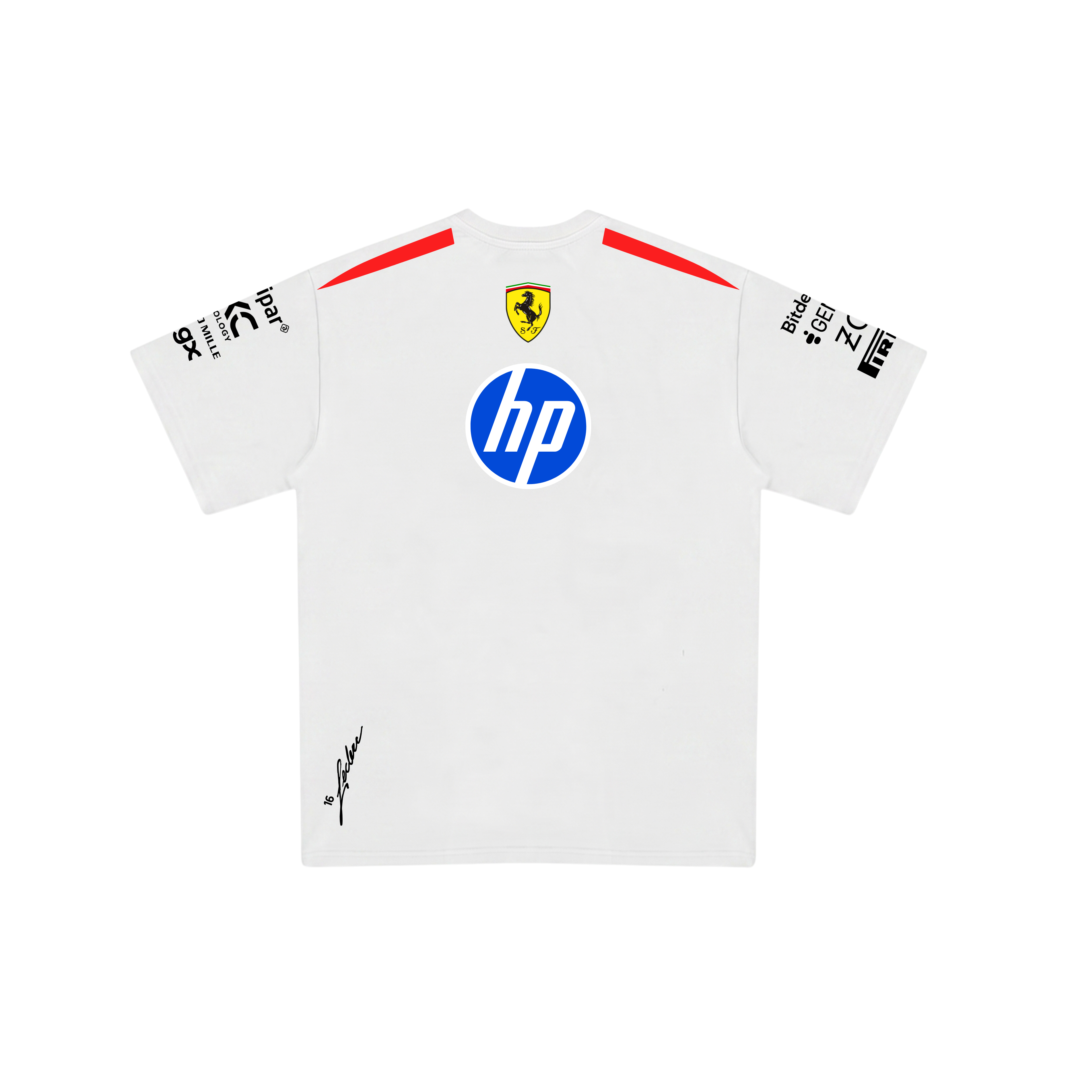 Camiseta De Algodão Charles Leclerc Ferrari - Branca