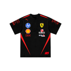 Camiseta De Algodão Charles Leclerc Ferrari - Preta/Vermelho