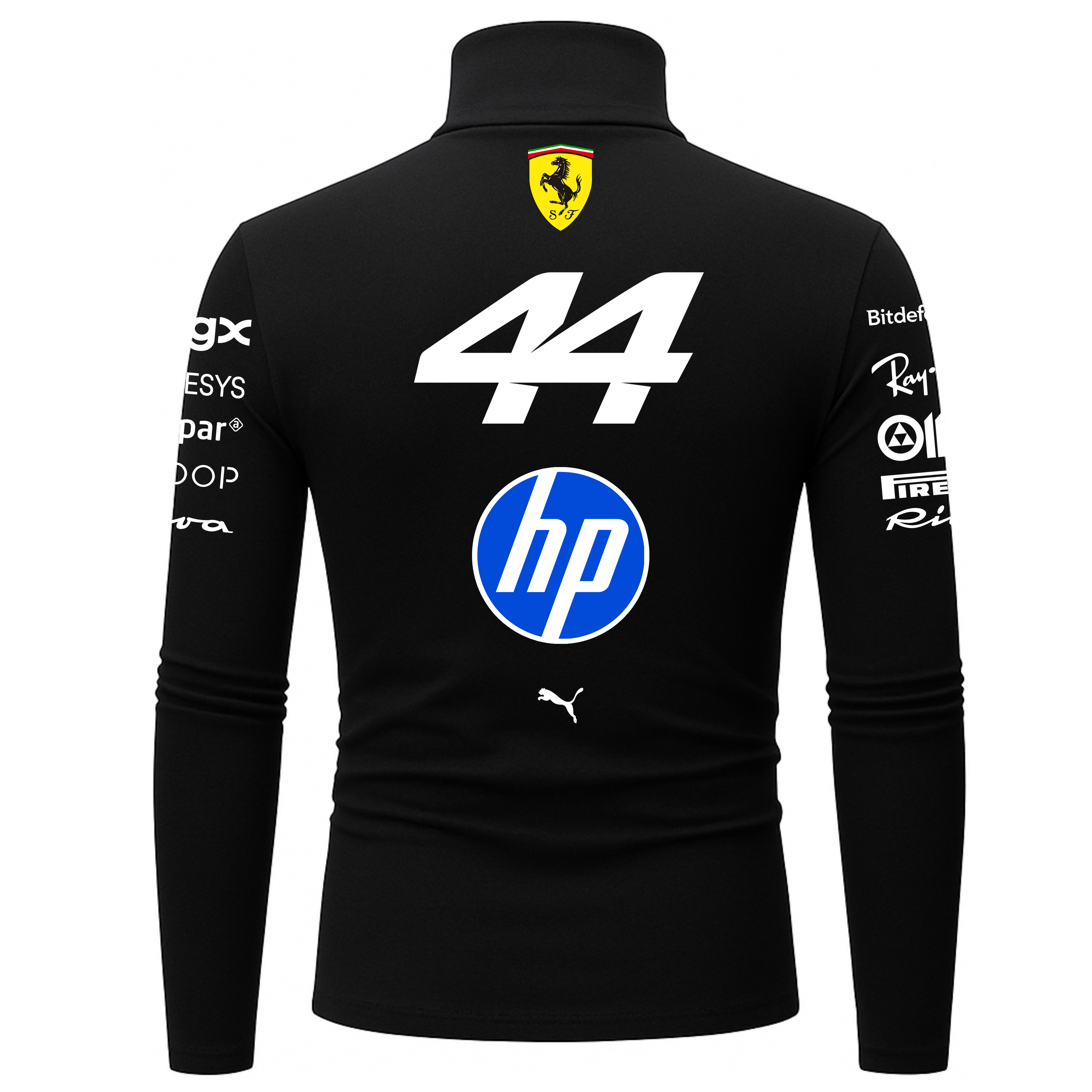 Blusa De Compressão Lewis Hamilton Ferrari - Preto