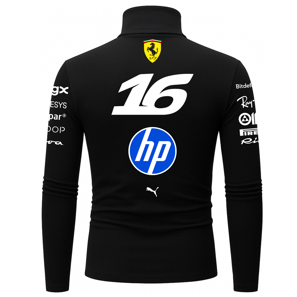 Blusa De Compressão Charles Leclerc Ferrari - Preto