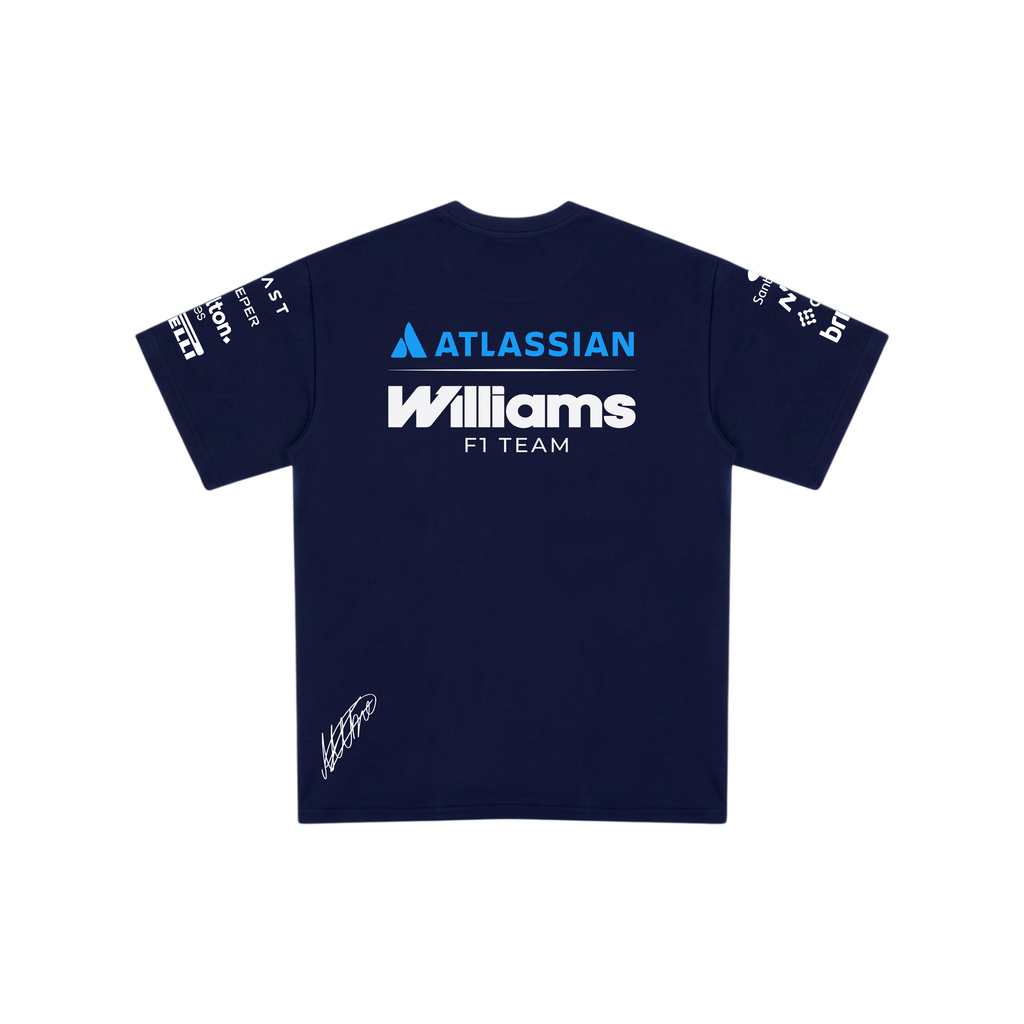 Camiseta De Algodão Alexander Albon Williams - Azul Marinho