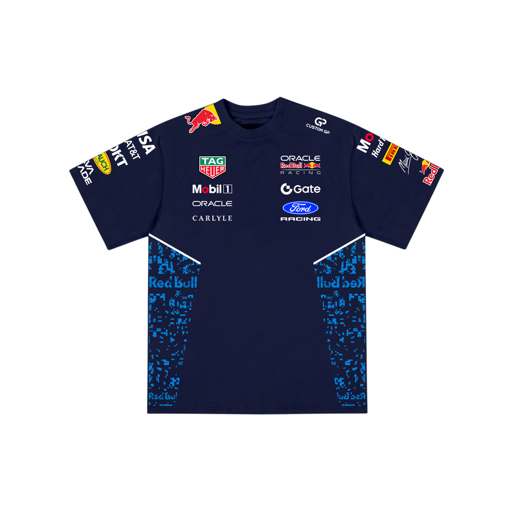 Camiseta De Algodão Max Verstappen Red Bull - Azul Marinho