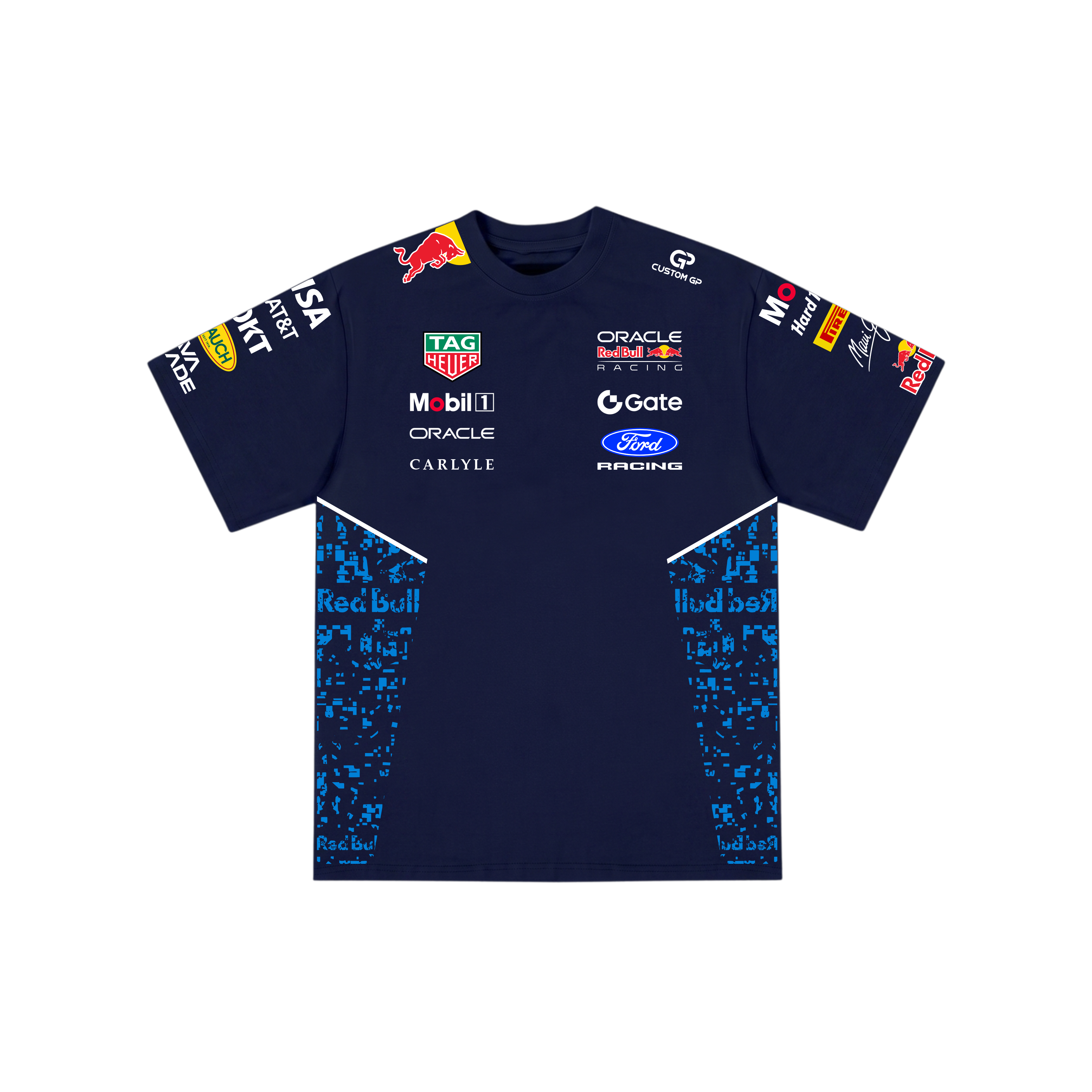 Camiseta De Algodão Max Verstappen Red Bull - Azul Marinho
