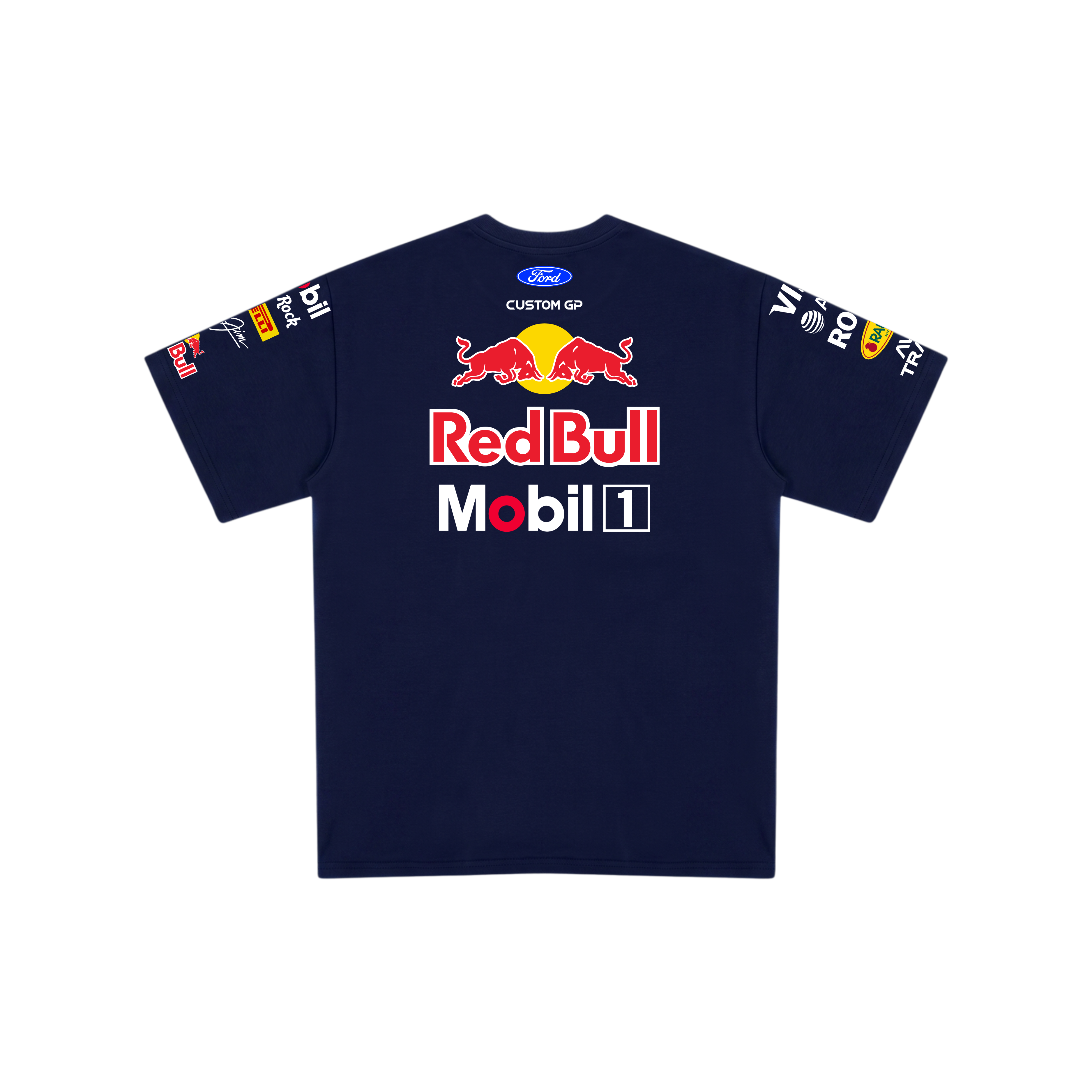Camiseta De Algodão Max Verstappen Red Bull - Azul Marinho