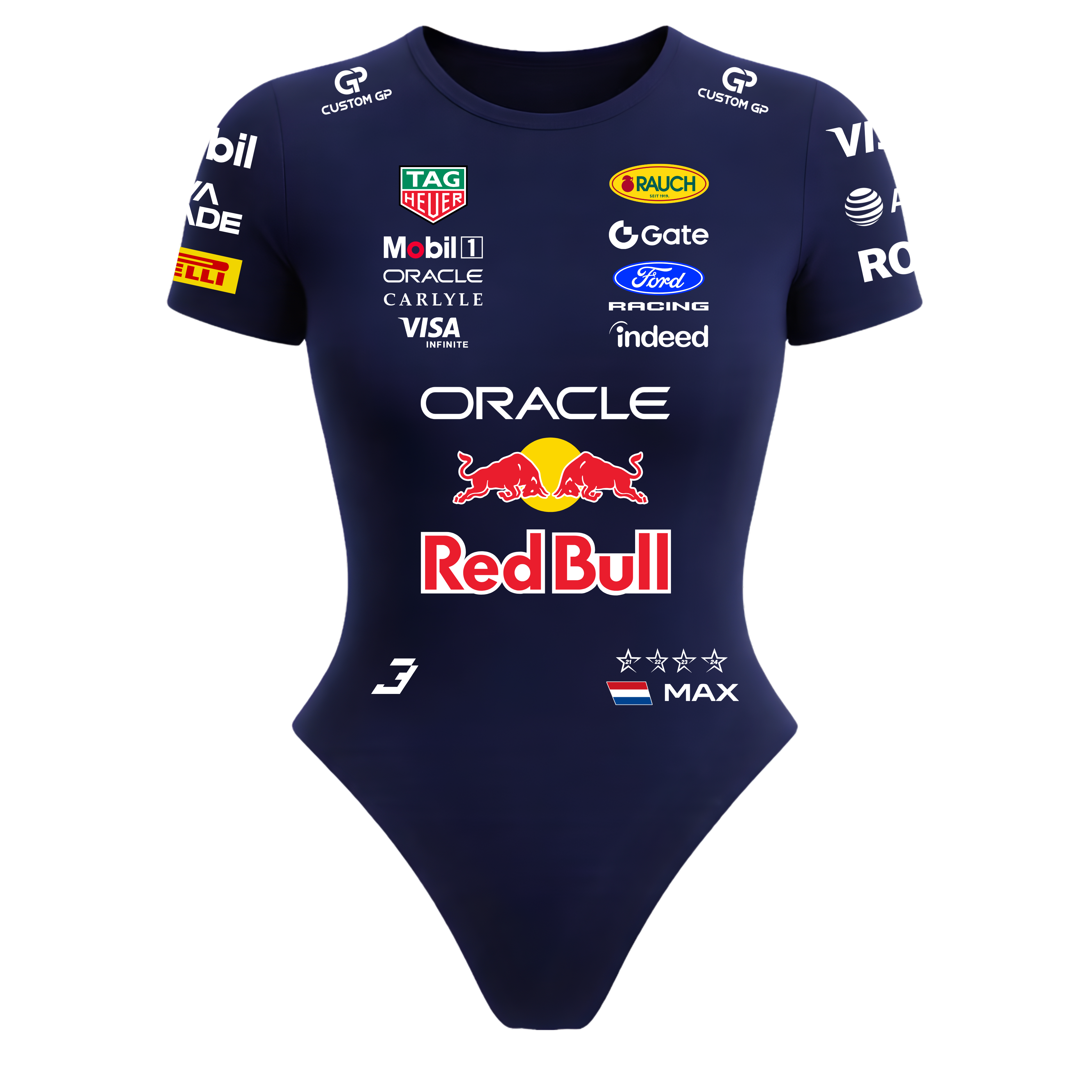 Body Curto Feminino Max Verstappen Red Bull - Azul Marinho
