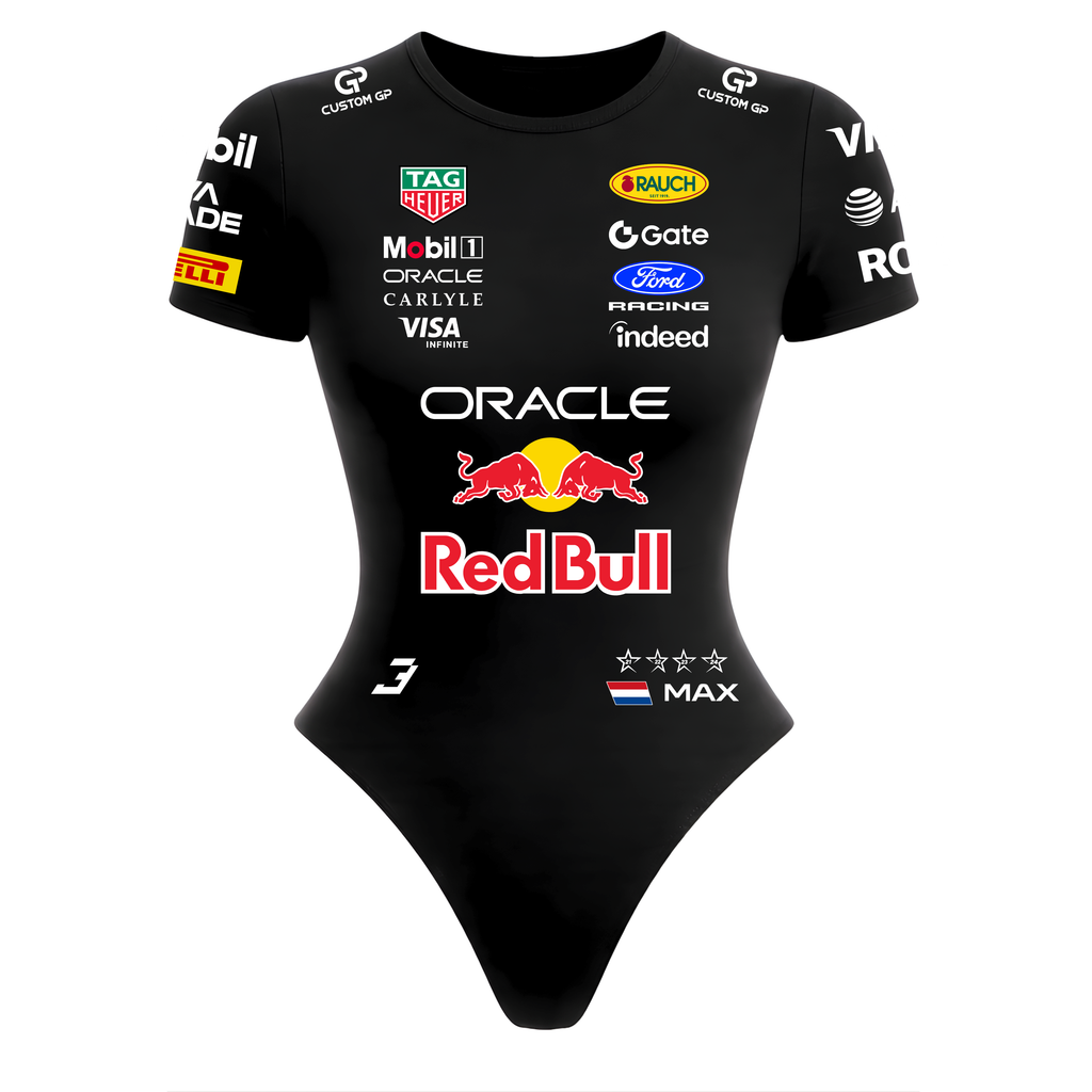 Body Curto Feminino Max Verstappen Red Bull - Preto