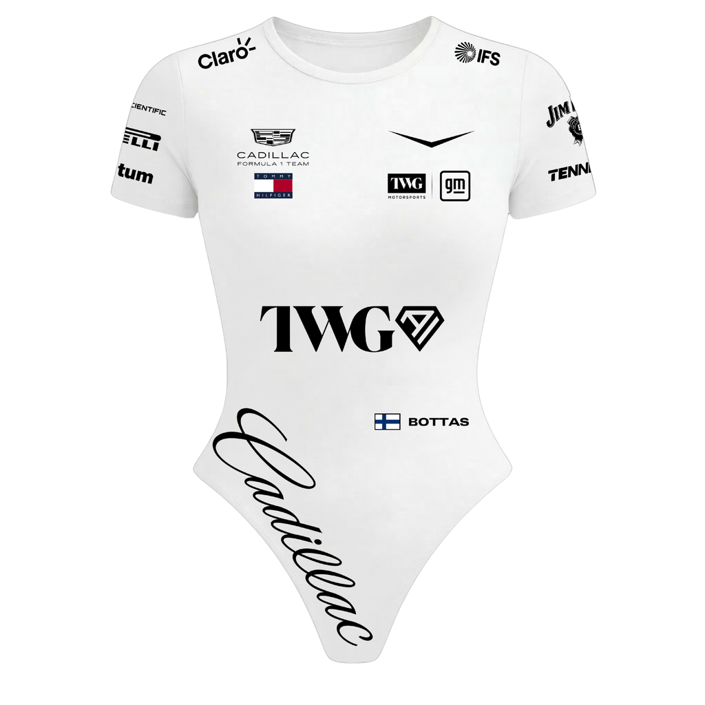 Body Curto Feminino Valtteri Bottas Cadillac - Branco