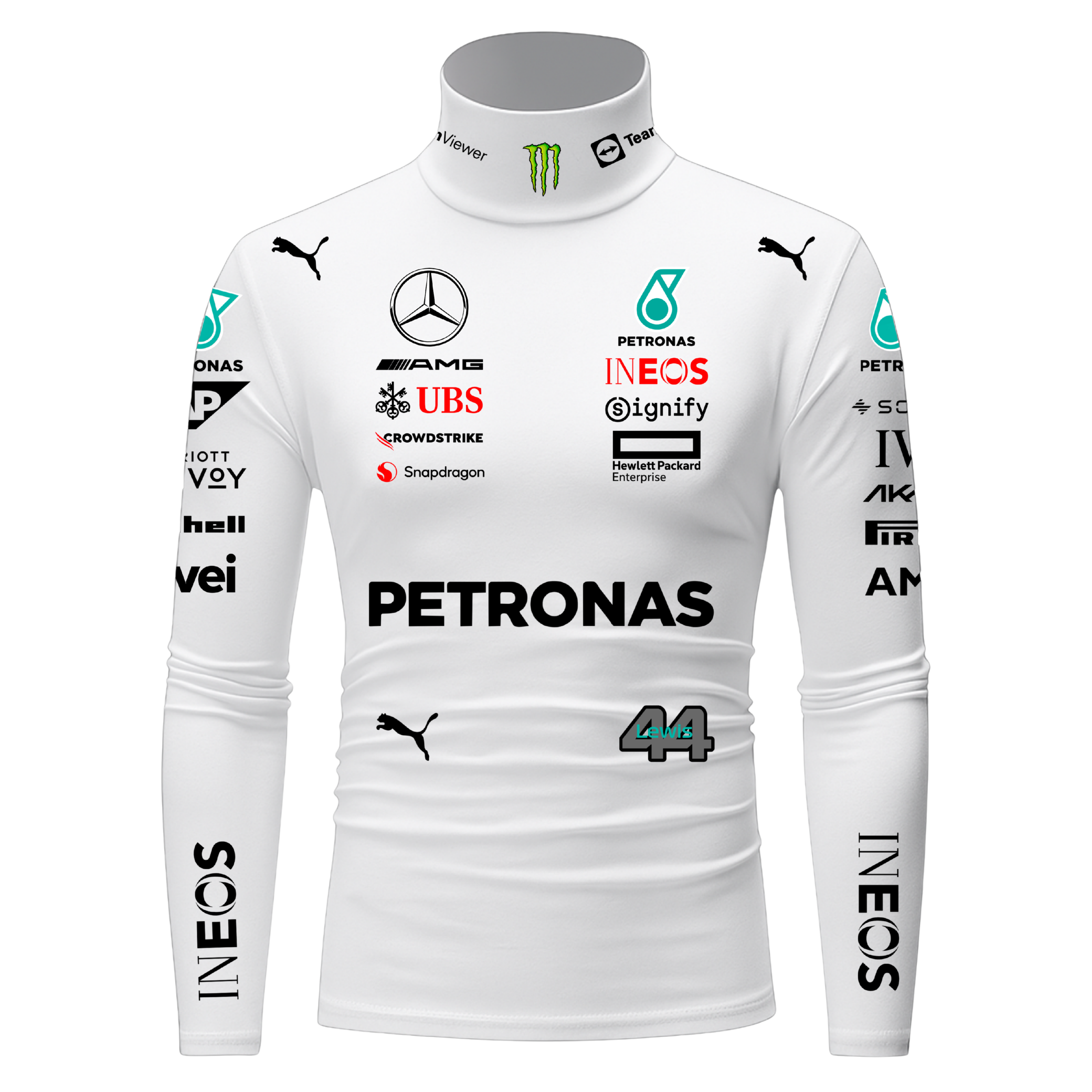 Blusa De Compressão Lewis Hamilton Mercedes - 2025 - Branco