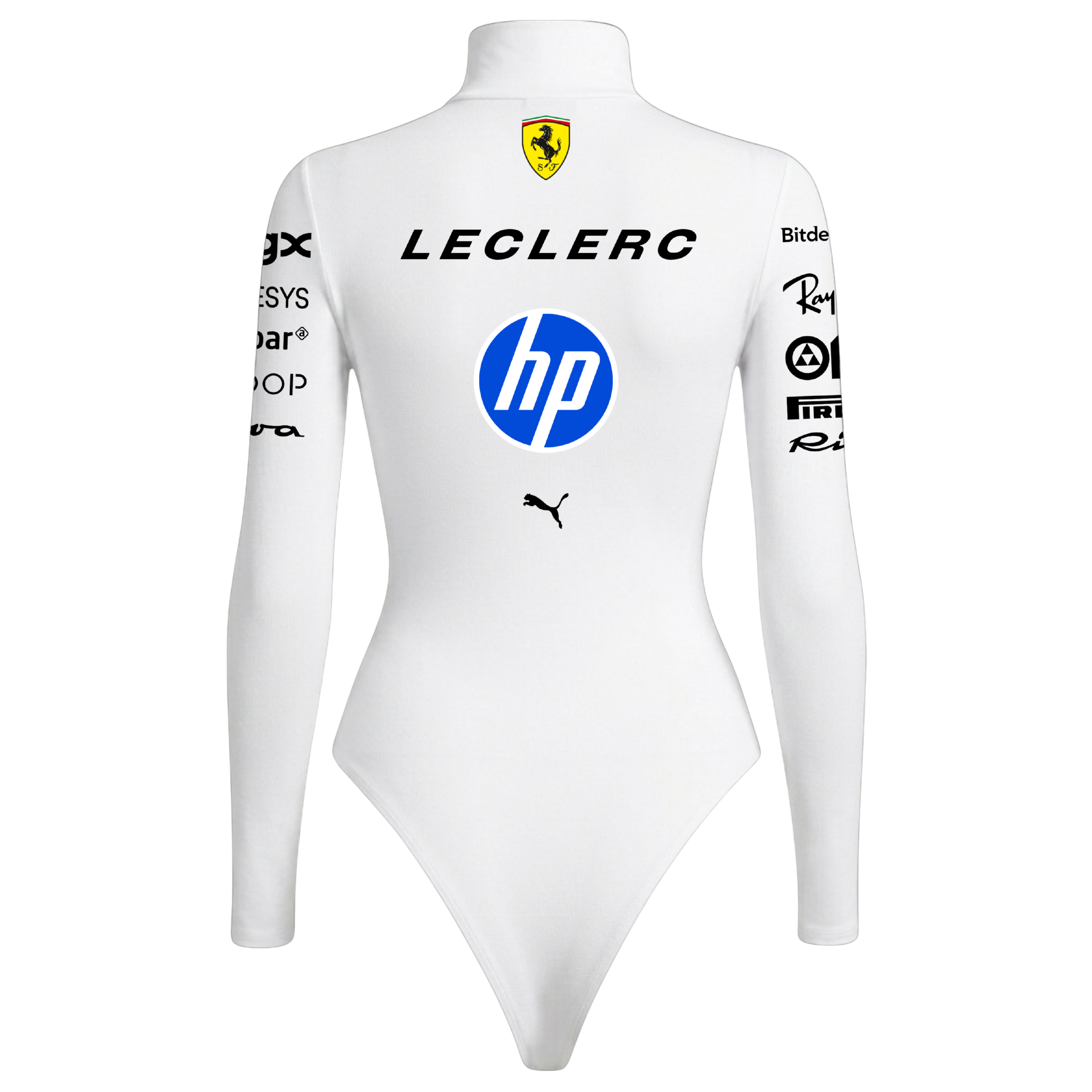 Body Feminino Charles Leclerc Ferrari - Branco
