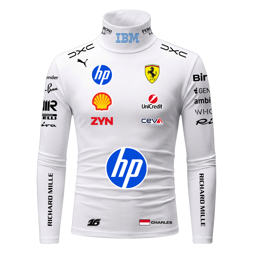 Blusa De Compressão Charles Leclerc Ferrari - Branco