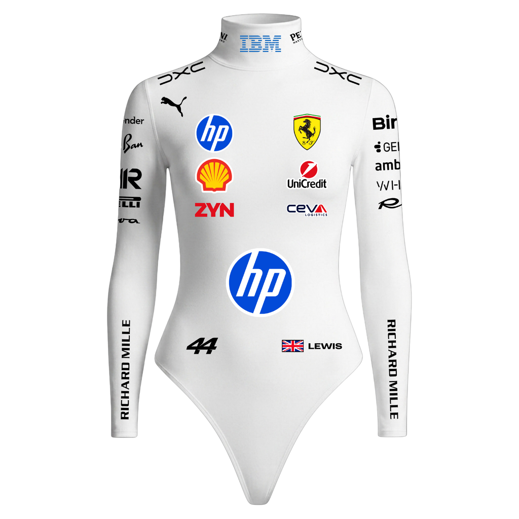 Body Feminino Lewis Hamilton Ferrari - Branco