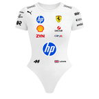 Body Curto Feminino Lewis Hamilton Ferrari - Branco