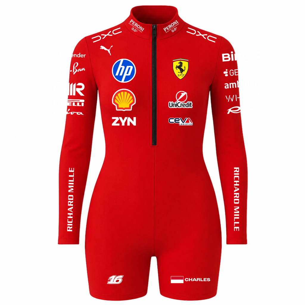 Macaquinho Charles Leclerc Ferrari - Vermelho