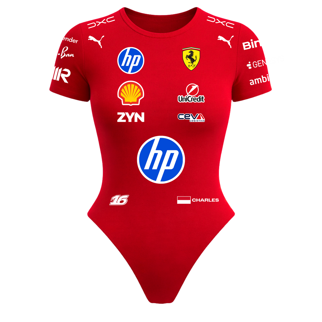 Body Curto Charles Leclerc Ferrari - Vermelho