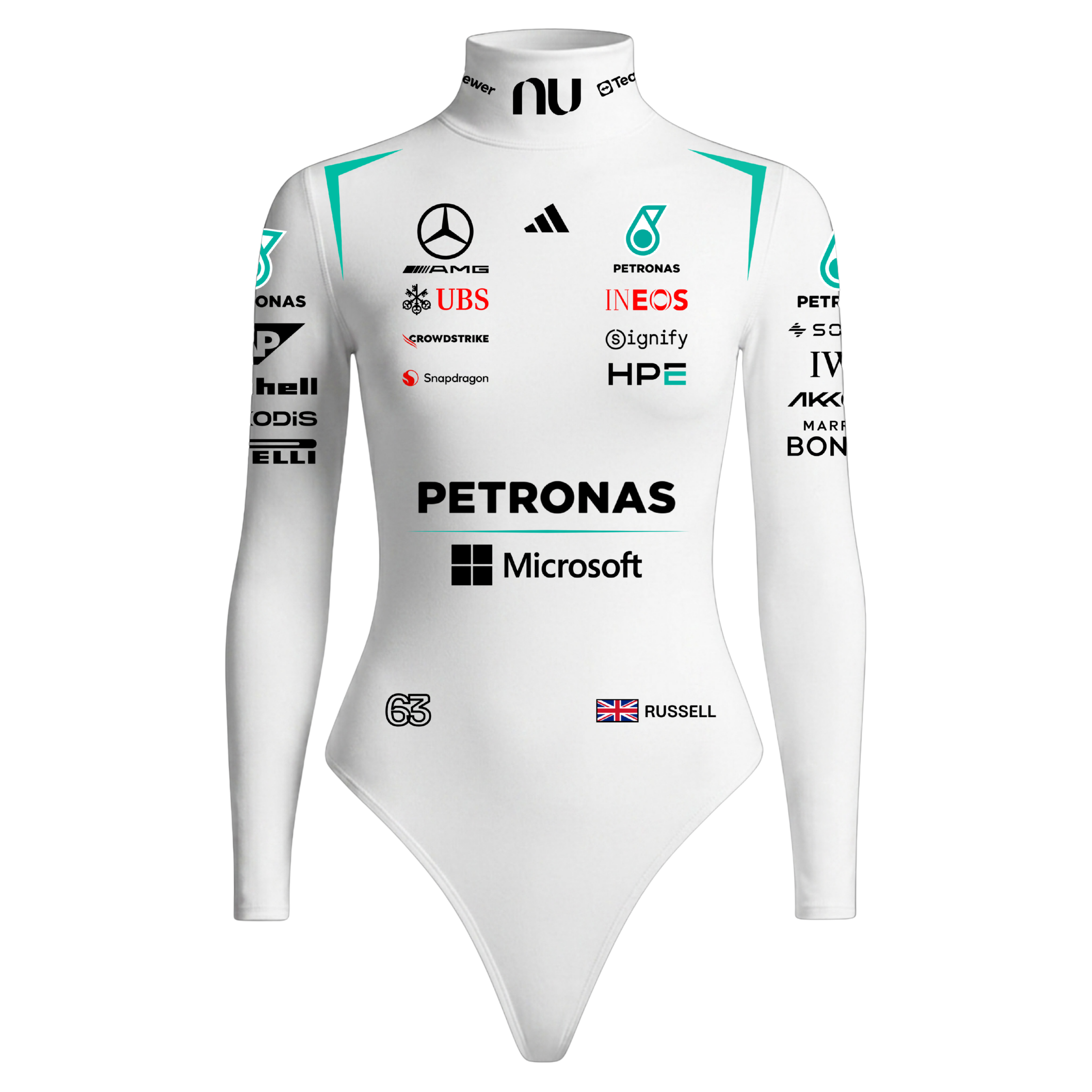 Body Feminino George Russell Mercedes - Branco