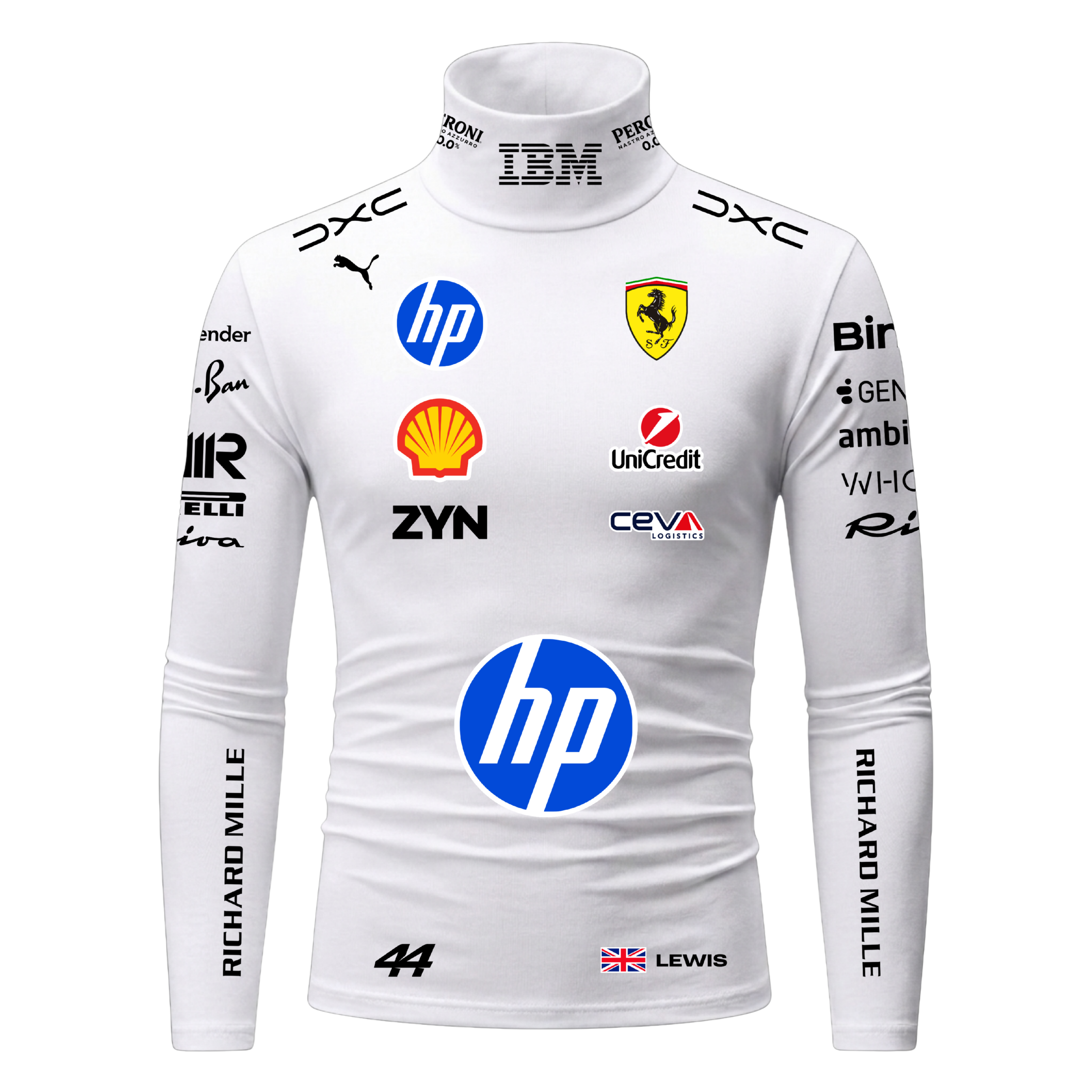 Blusa De Compressão Lewis Hamilton Ferrari - Branco