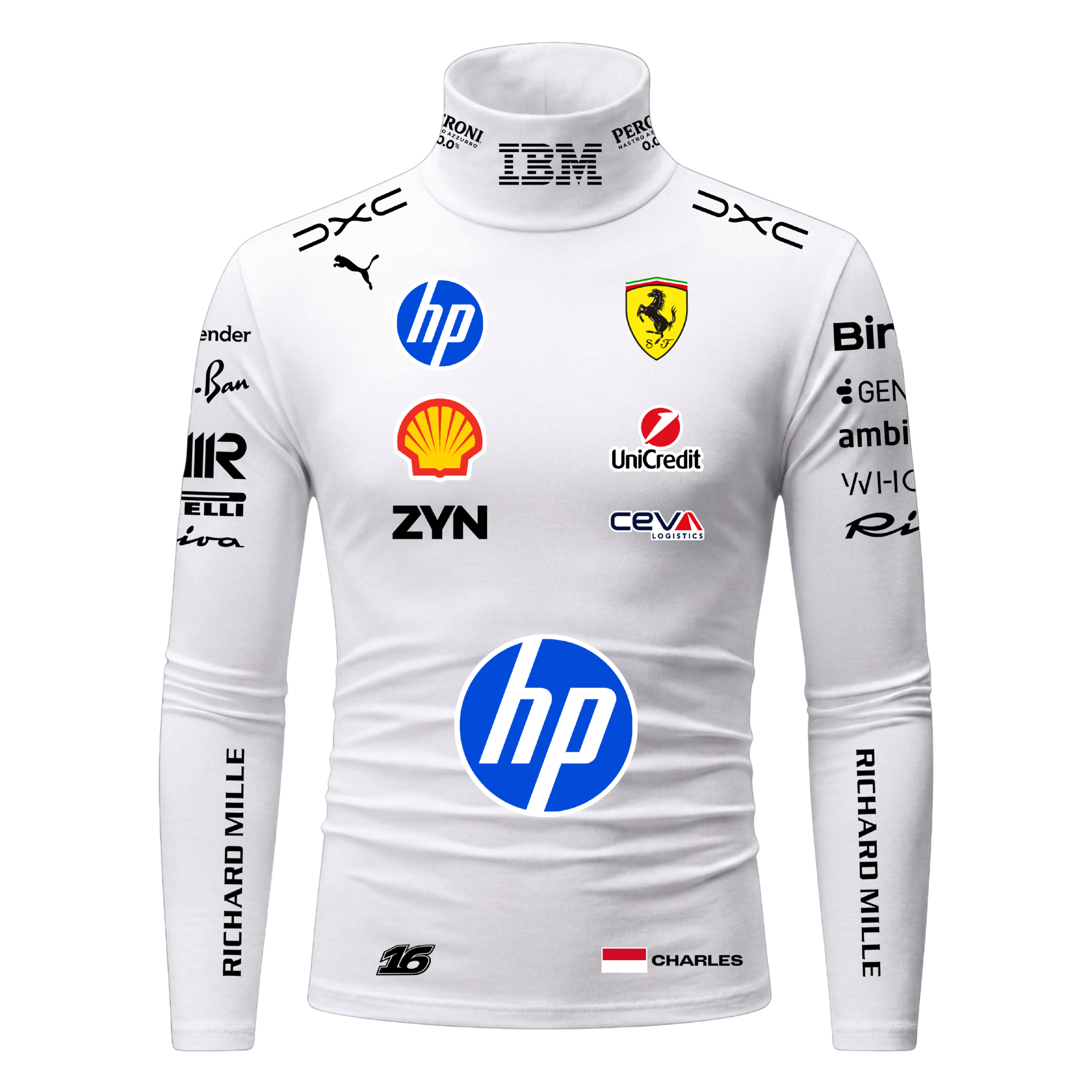 Blusa De Compressão Charles Leclerc Ferrari - Branco